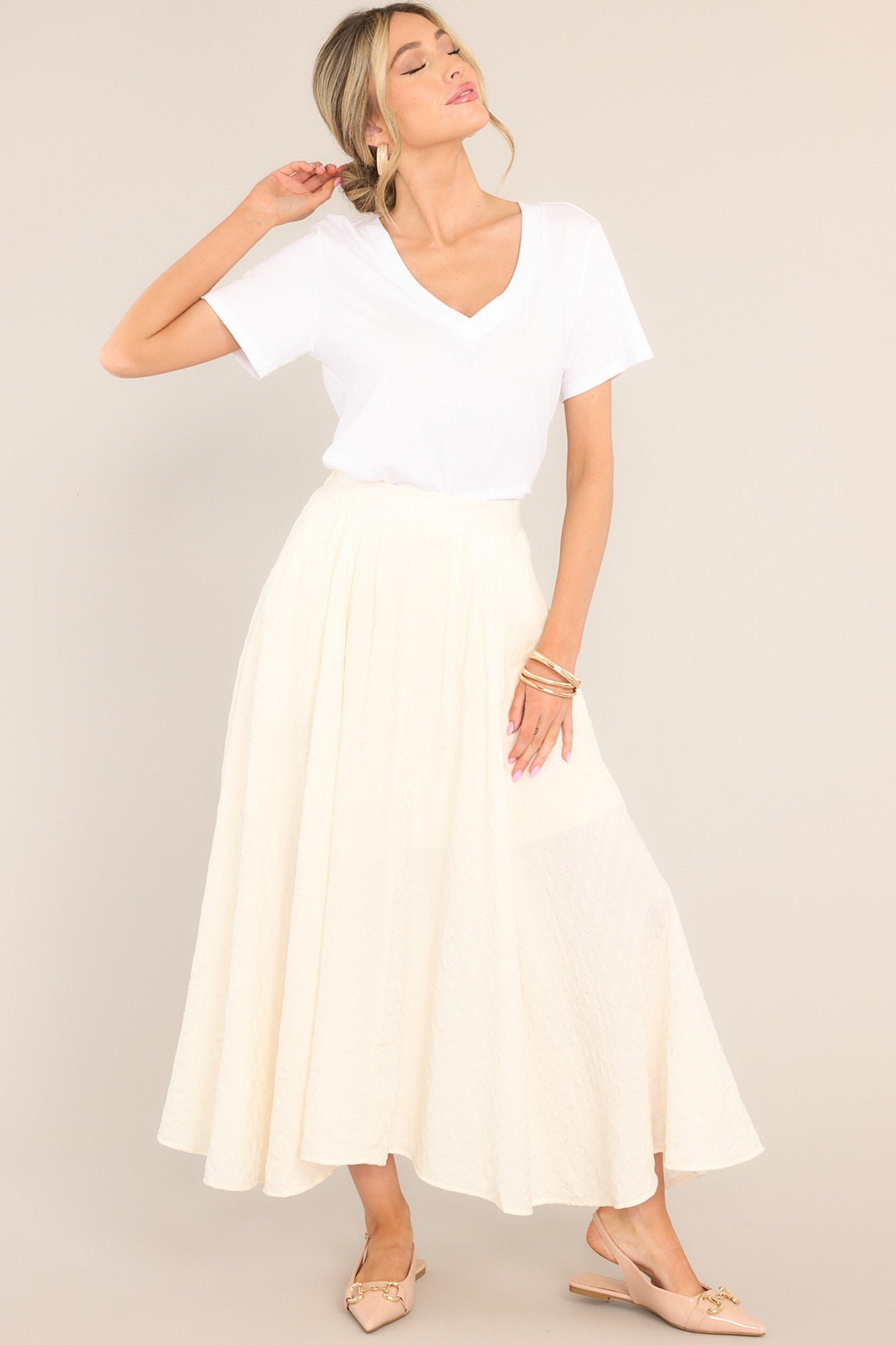 What Makes Life Great Ivory Maxi Skirt - Main Image