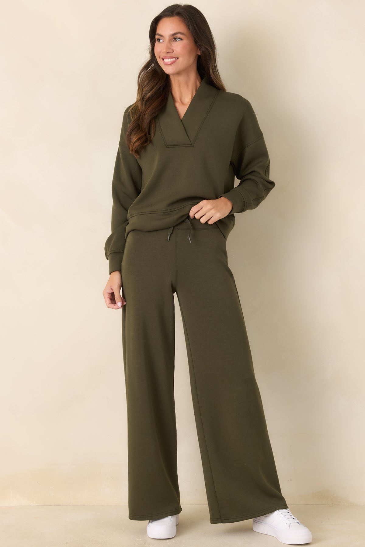 SPANX AirEssentials® Monstera Green Wide Leg Pant