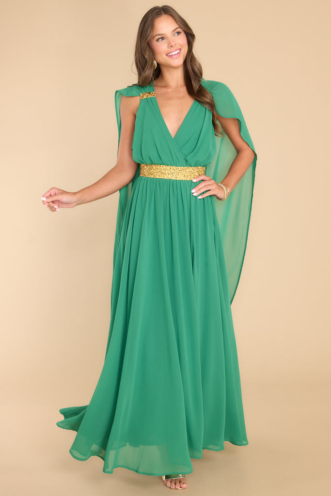 Stunning Green Maxi Dress Christmas Red Dress