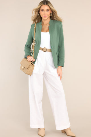 SHOP THE LOOK - Answer Me Forest Green Blazer