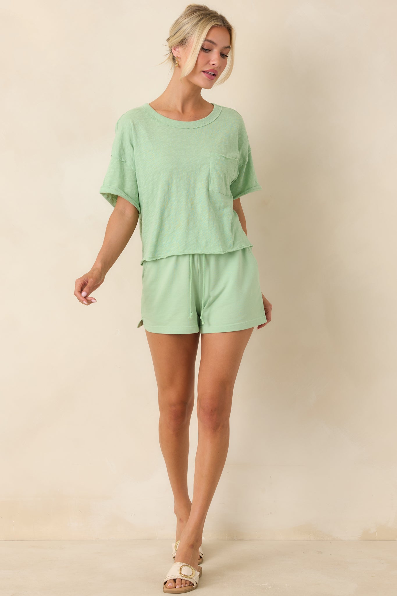 Relaxed cotton shorts with a comfortable fit and lightweight, fluid drape.