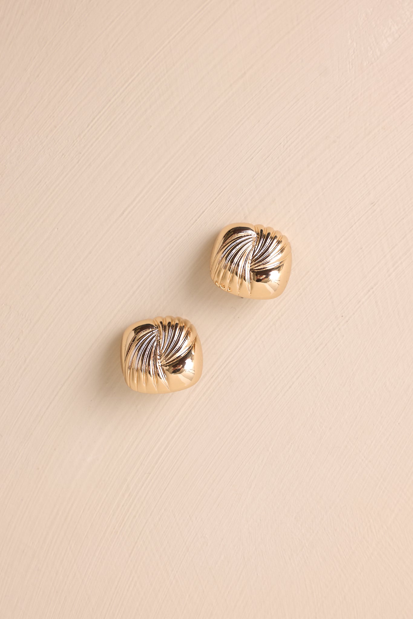 Quiet Skies Gold Textured Square Earrings