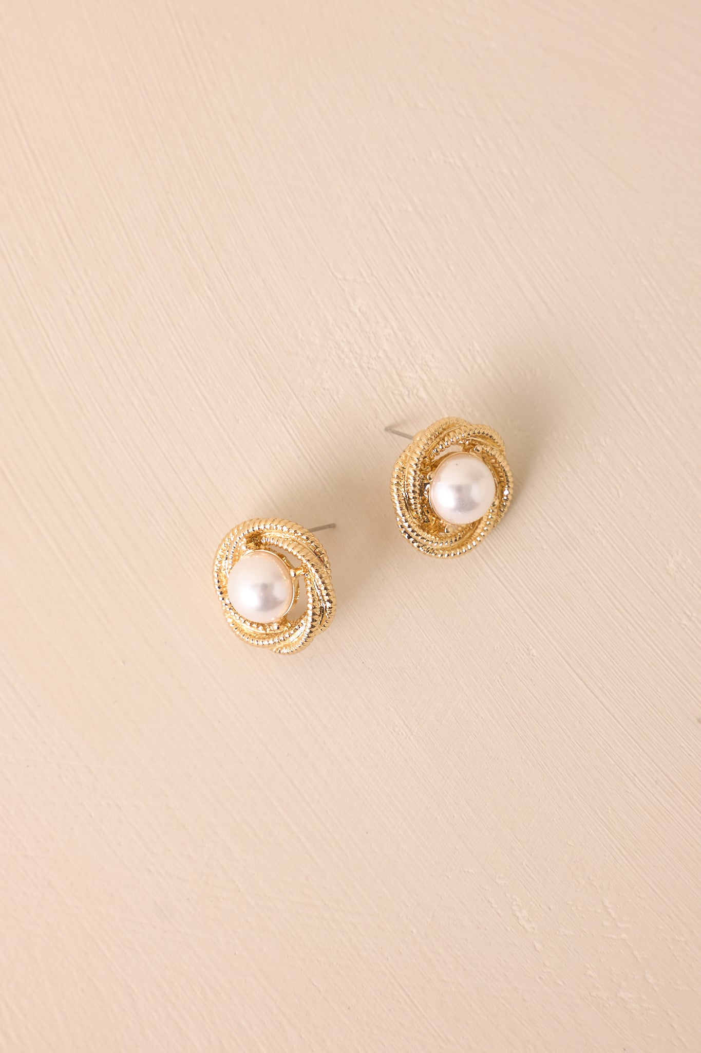 Quiet Lament Gold & Ivory Textured Earrings