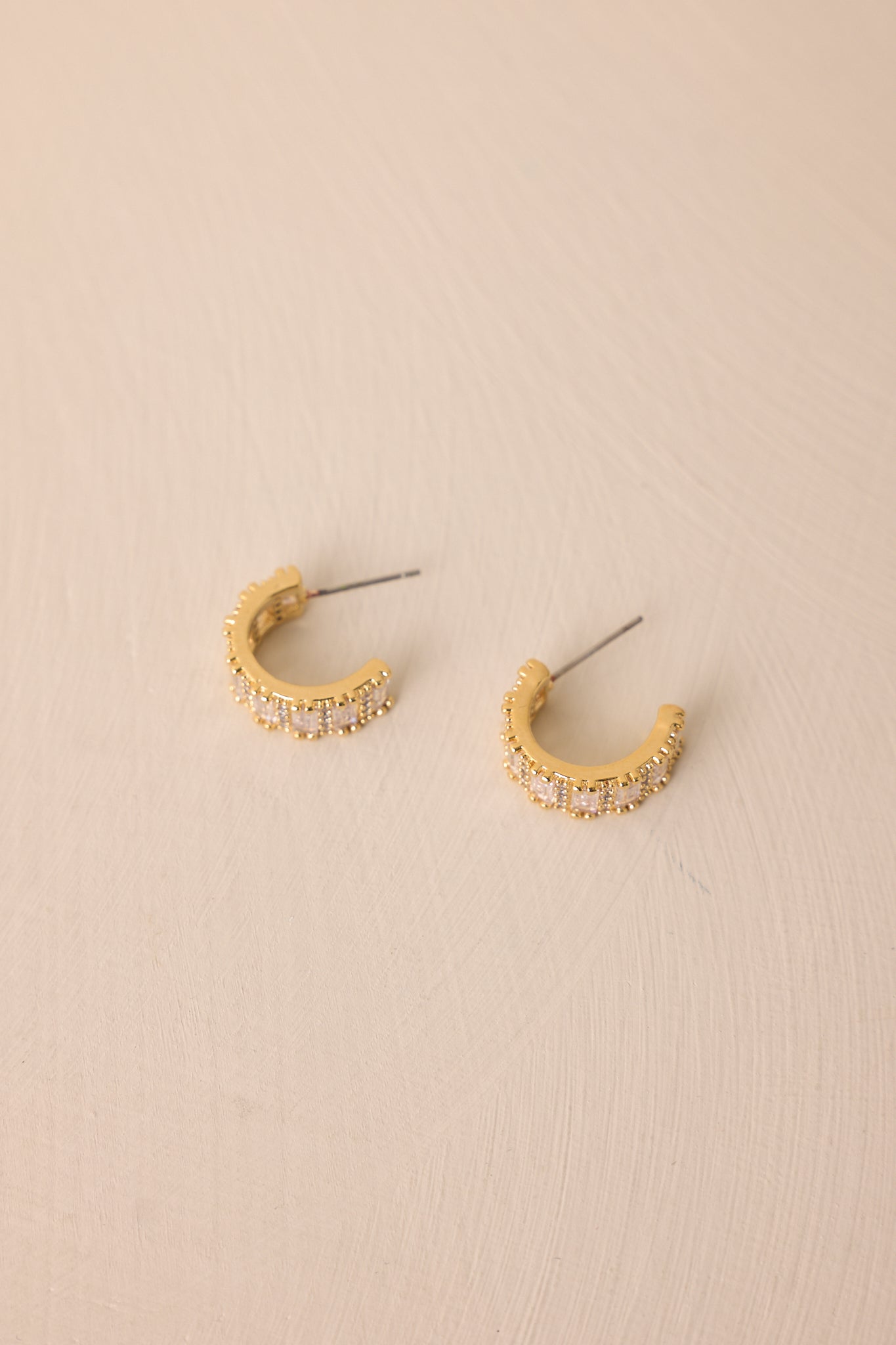 All My Heart Gold Pavè Rhinestone Hoop Earrings