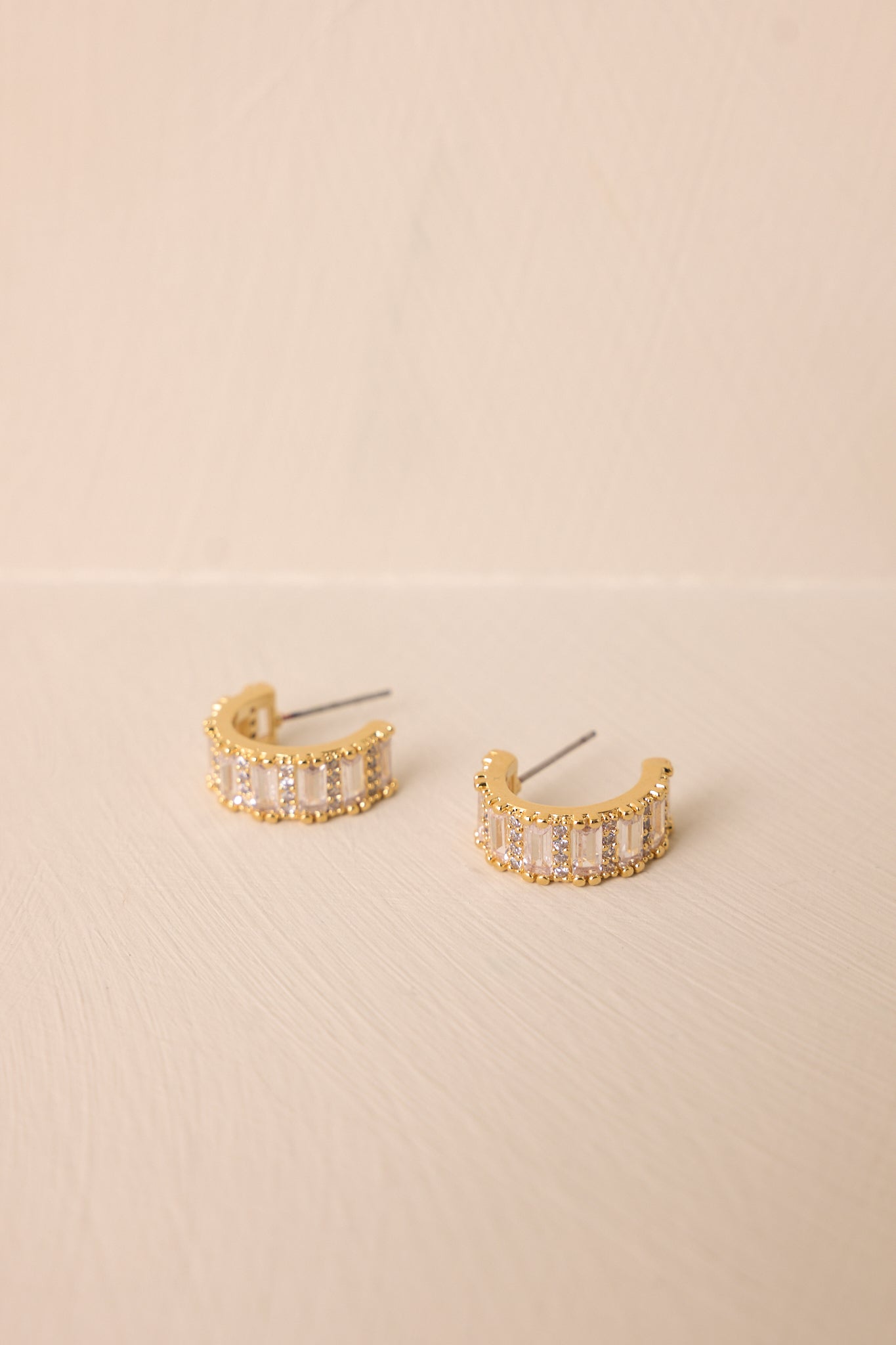 All My Heart Gold Pavè Rhinestone Hoop Earrings