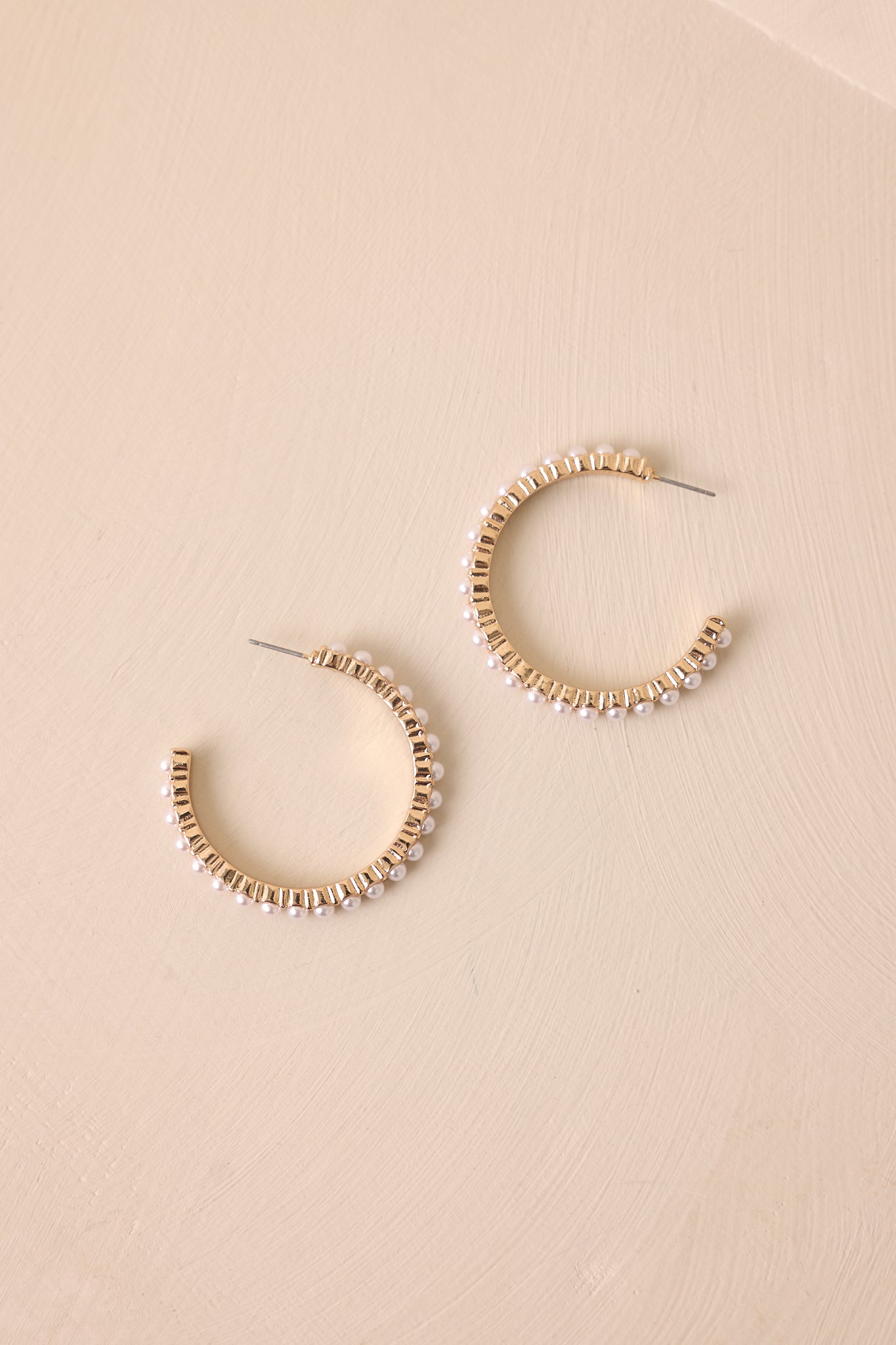 Bright Moments Ivory Faux Pearl Hoop Earrings