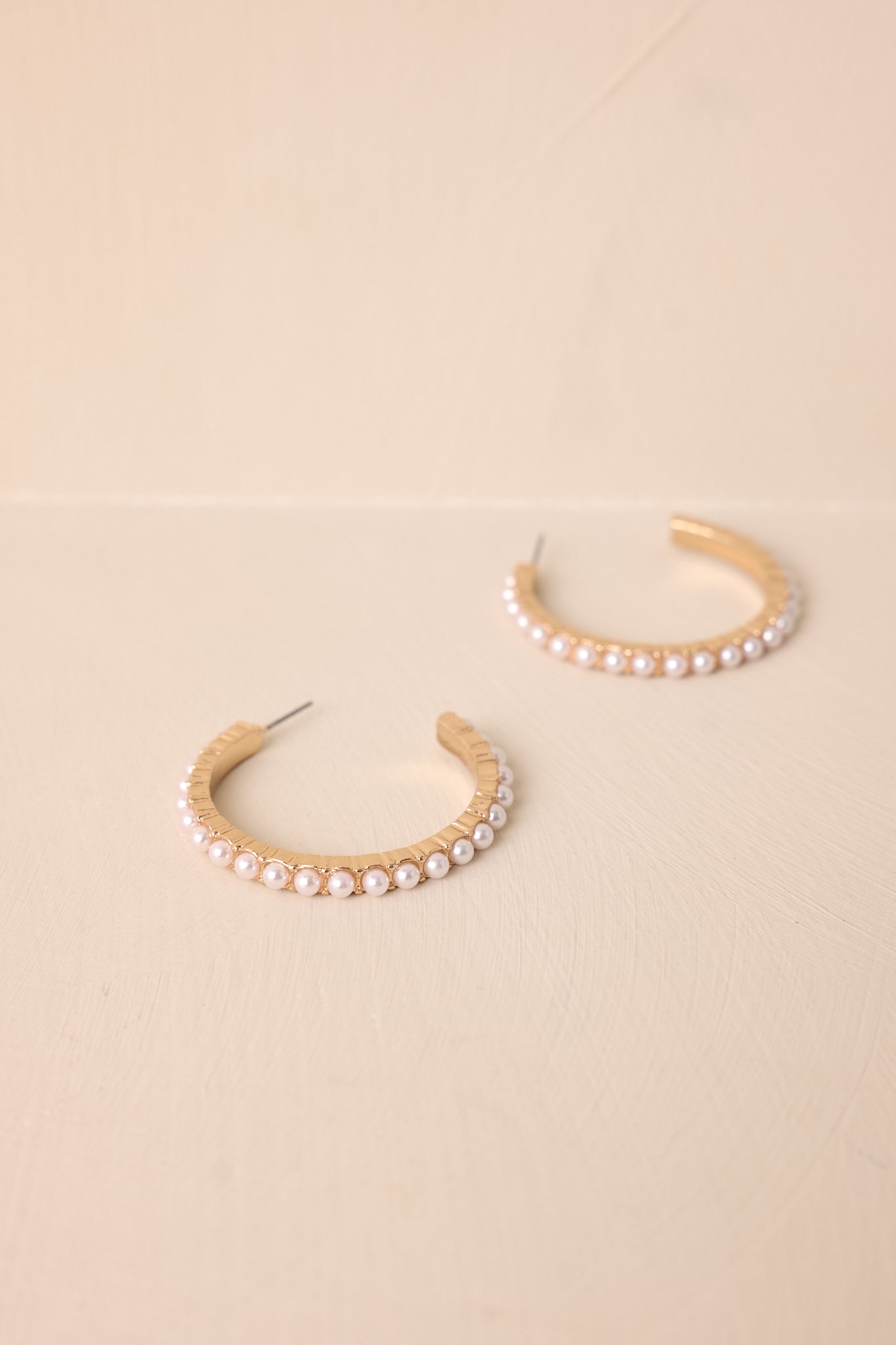 Bright Moments Ivory Faux Pearl Hoop Earrings