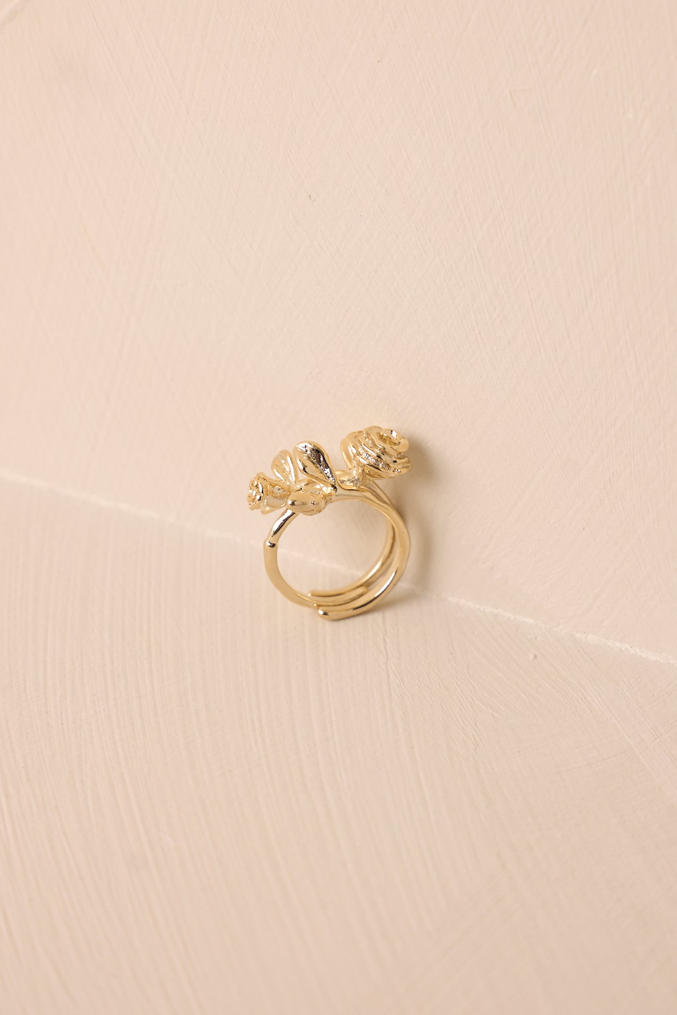 Midnight Ball Gold Adjustable Rose Ring