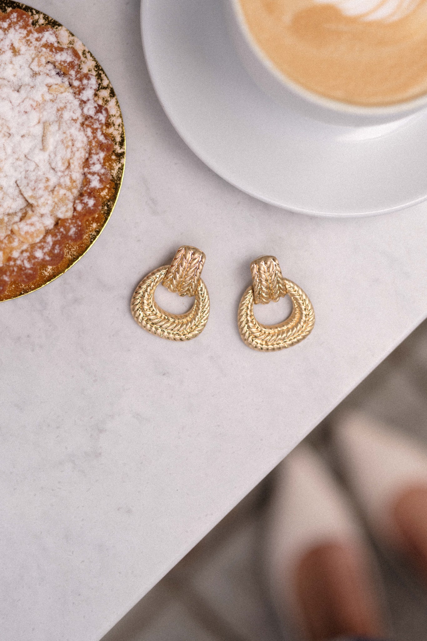 Vintage Gold Textured Earrings - All Earrings | Red Dress Vintage Gold Textured Earrings - All Earrings | Red Dress