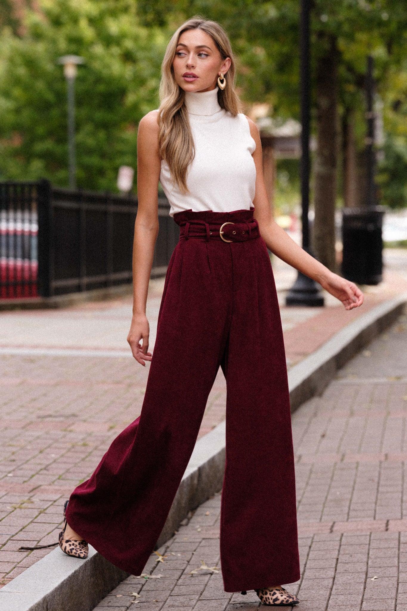 Beautiful Burgundy Corduroy Pants - All Bottoms | Red Dress