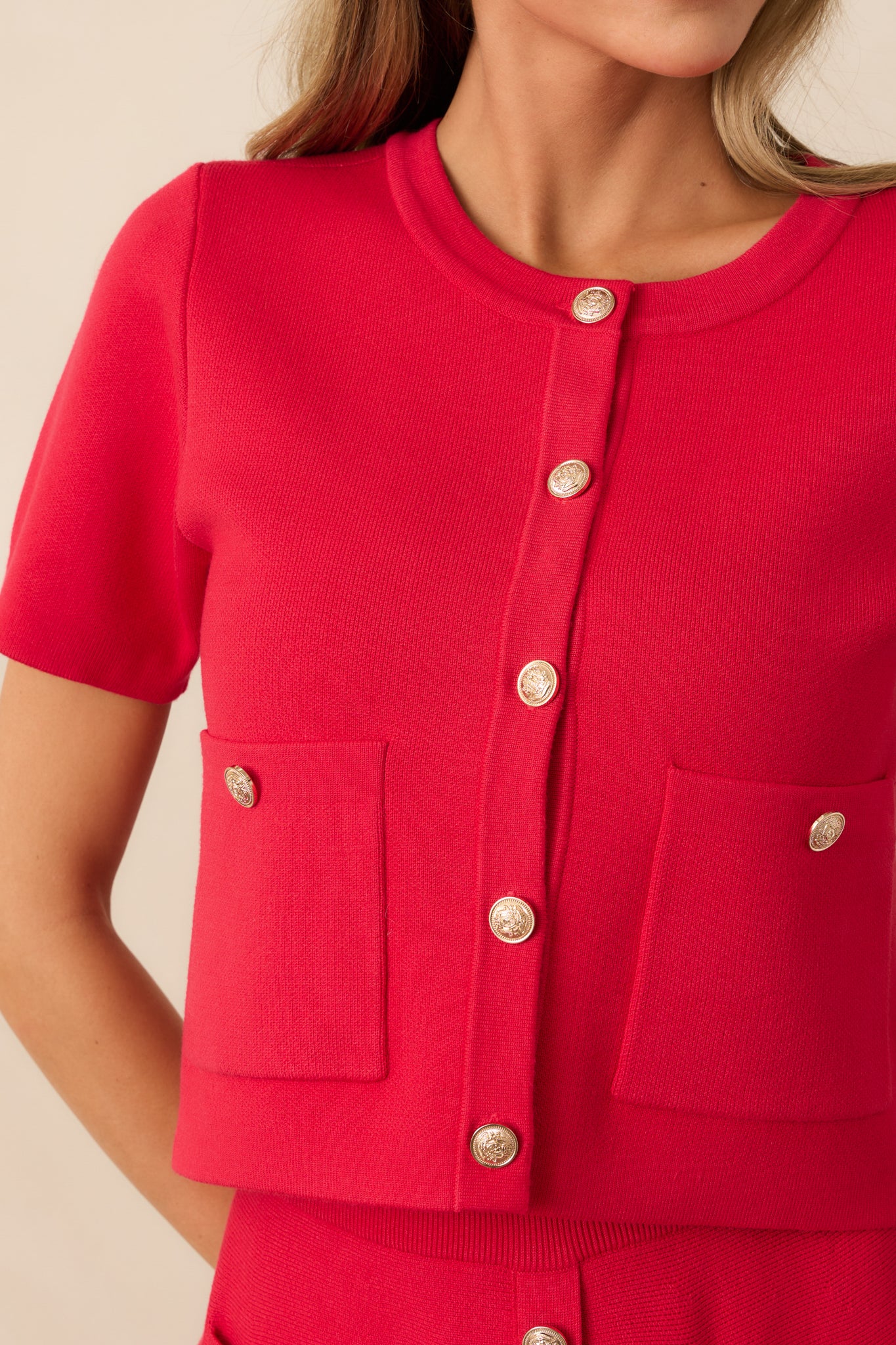 The Picture Of Perfection Red Short Sleeve Cardigan