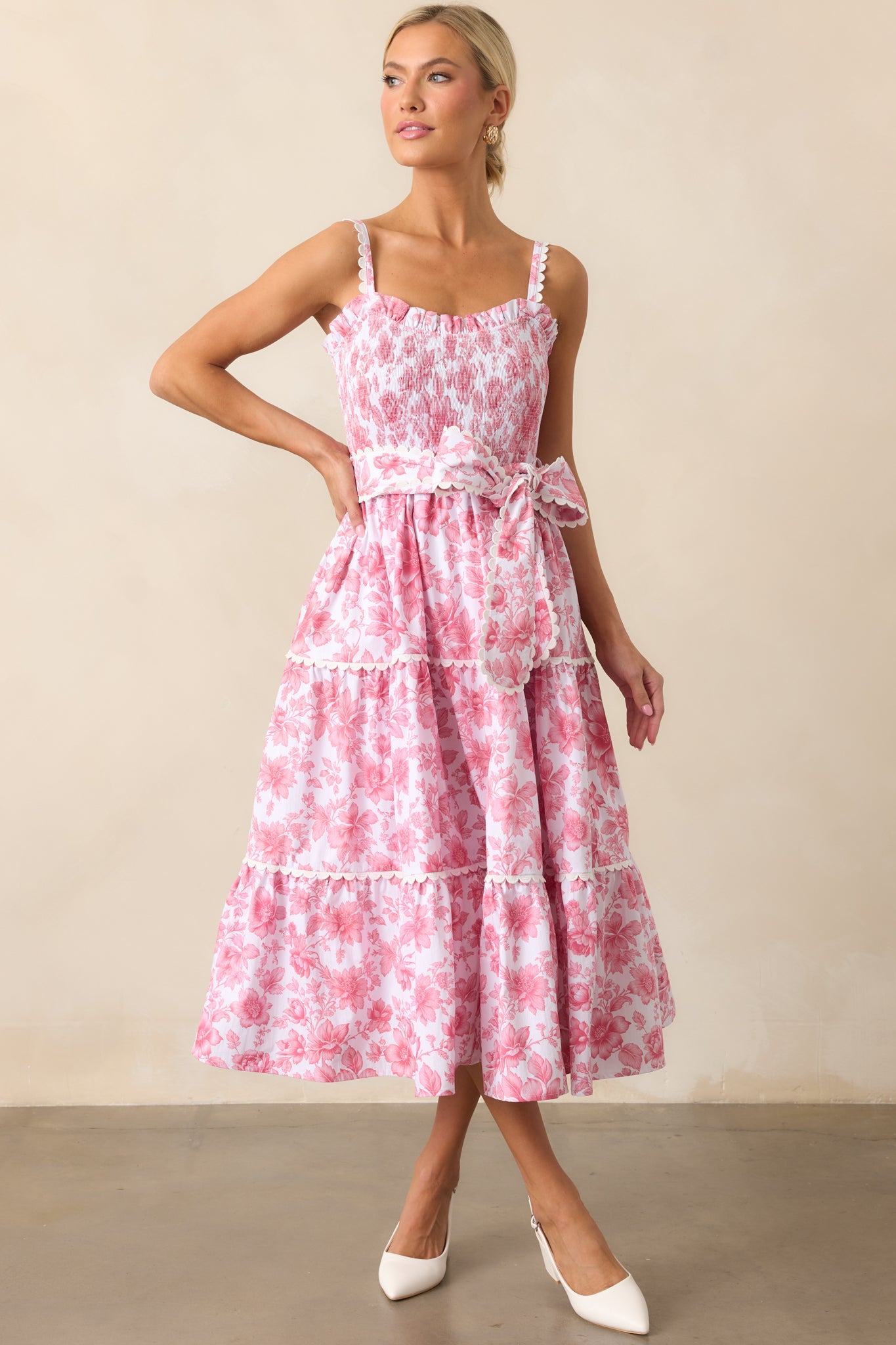 Long Sleeve Jolie Moi Midi Dresses Yelina Midi Dress In White With Red Floral St Frock Long Sleeve Jolie Moi Midi Dresses Yelina Midi Dress In White With Red Floral St Frock
