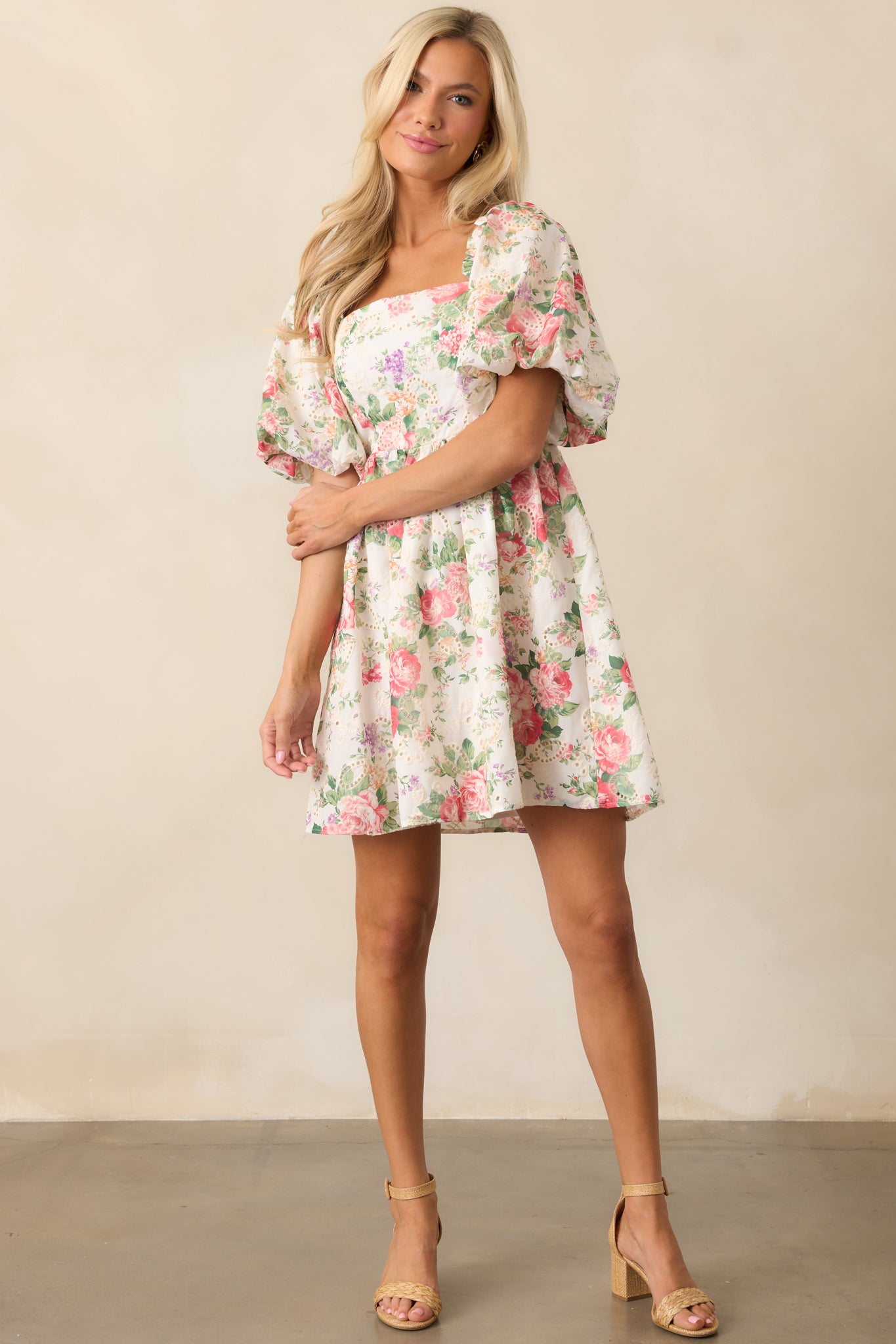 colorful floral mini dress Rio Muse Magenta Floral Mini Dress | Trendy Women's Dresses