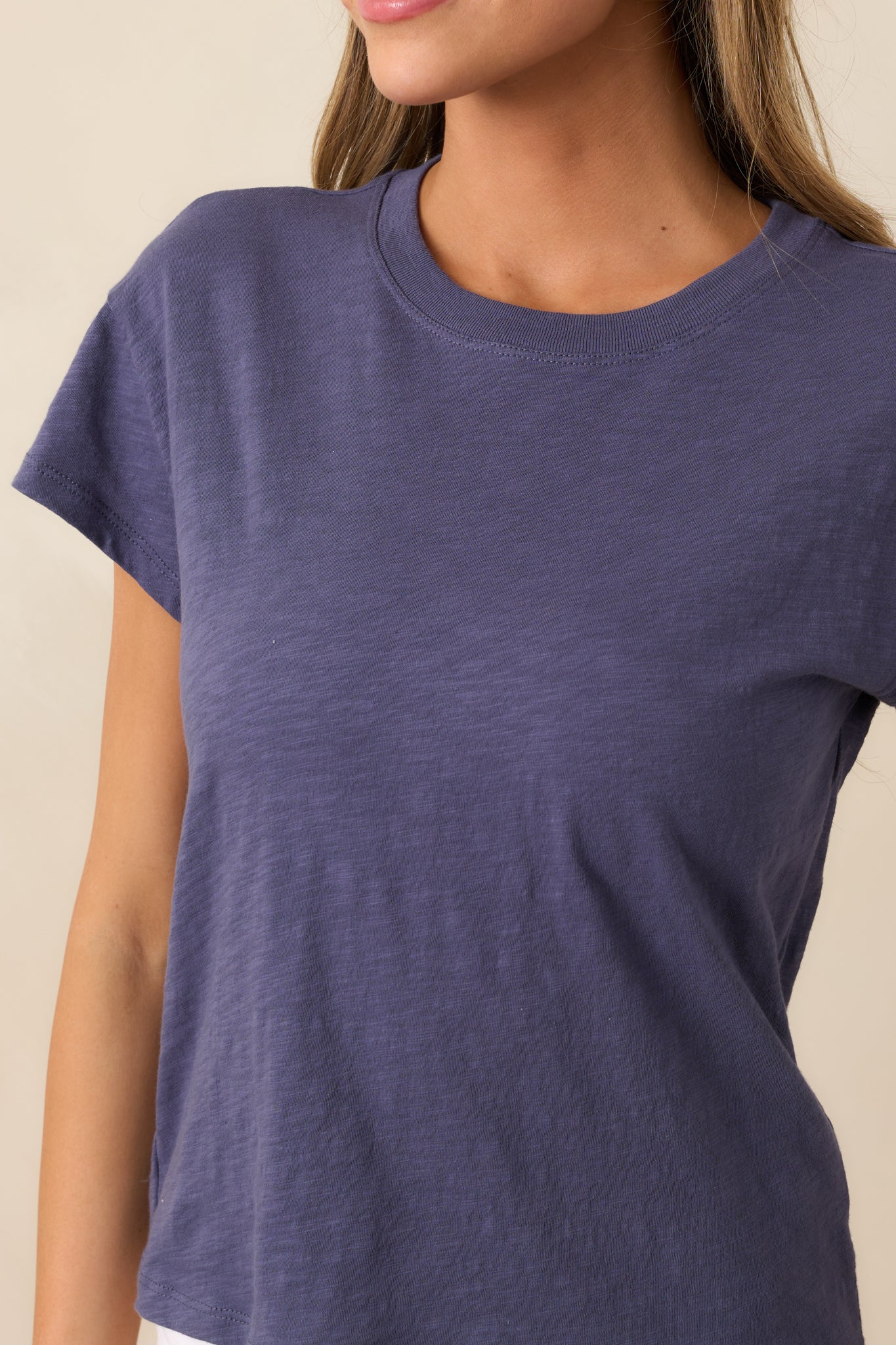 Stitched to perfection, the crew neckline and soft fabric of this blue tee bring classic comfort with a vintage touch.