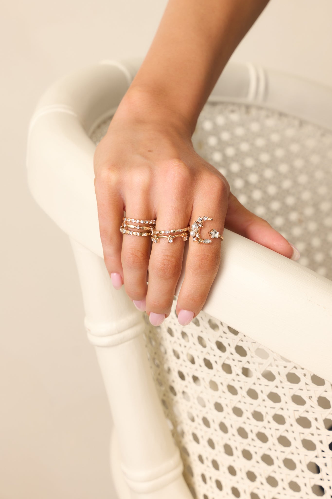 Gold & Rhinestone Ring Set - All Accessories | Red Dress Gold & Rhinestone Ring Set - All Accessories | Red Dress