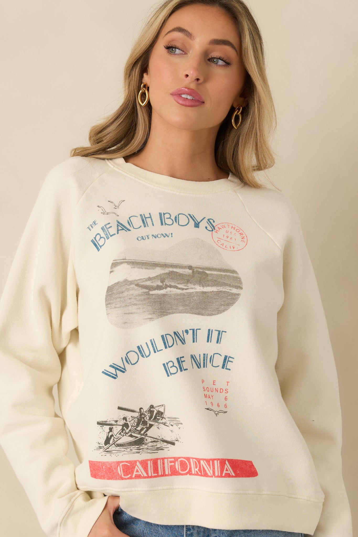 Focused view of the “Wouldn’t It Be Nice” text and colorful artwork across the chest.