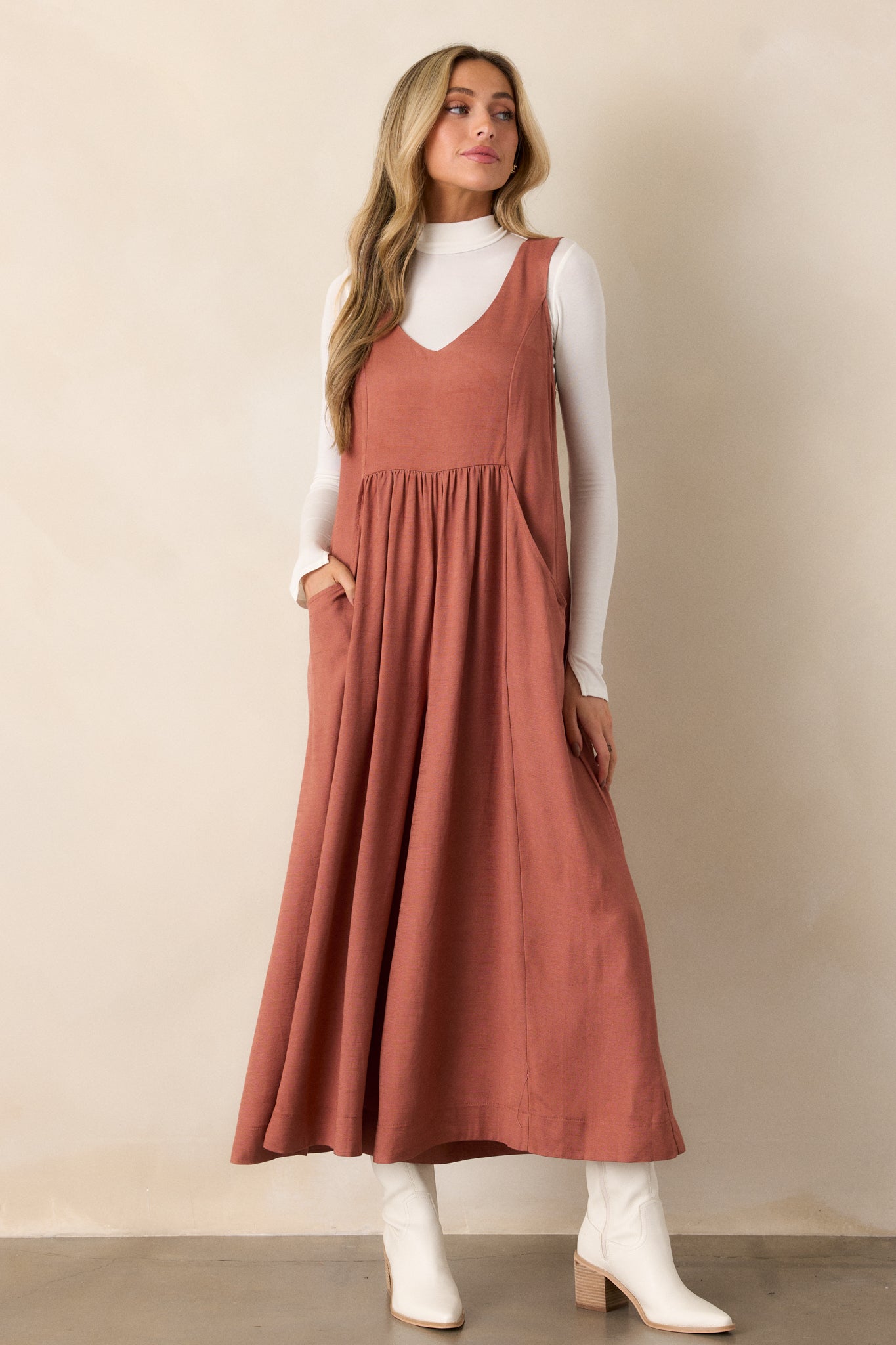 Terracotta Wide Leg Jumpsuit - All Jumpsuits | Red Dress Terracotta Wide Leg Jumpsuit - All Jumpsuits | Red Dress