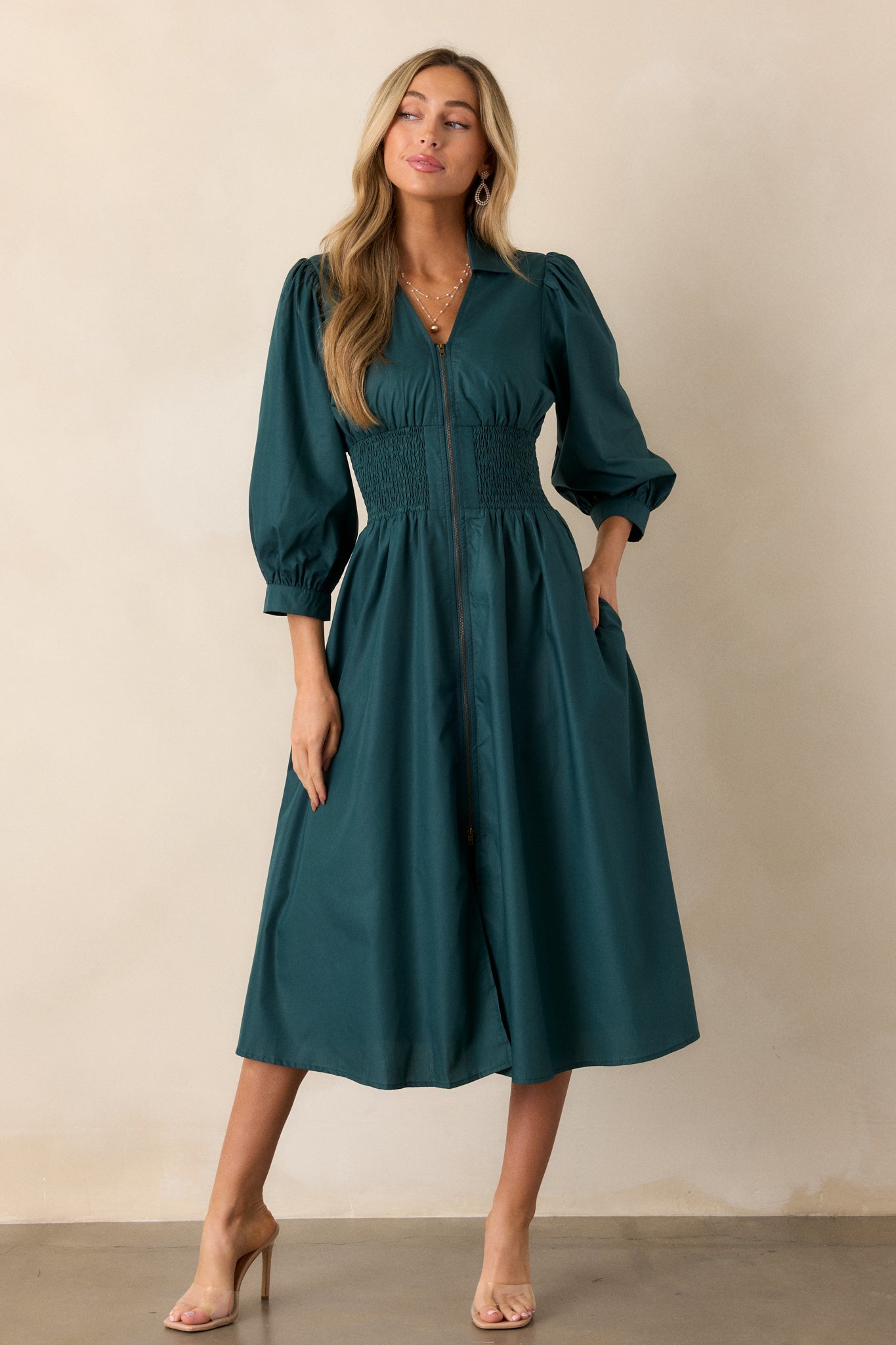 Shift in Perspective Forest Green Midi Dress Shift in Perspective Forest Green Midi Dress