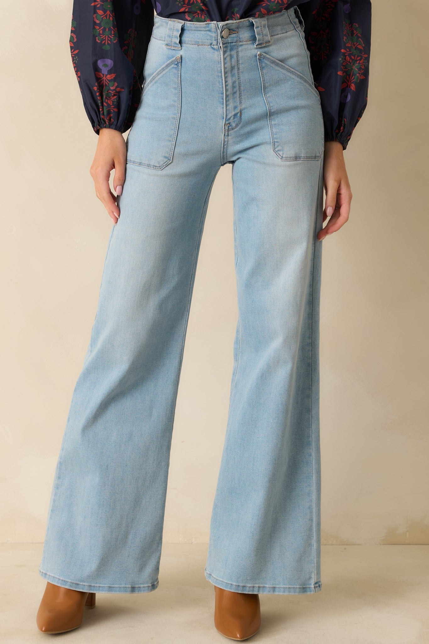 Hazy Days Light Wash Wide Leg Jeans