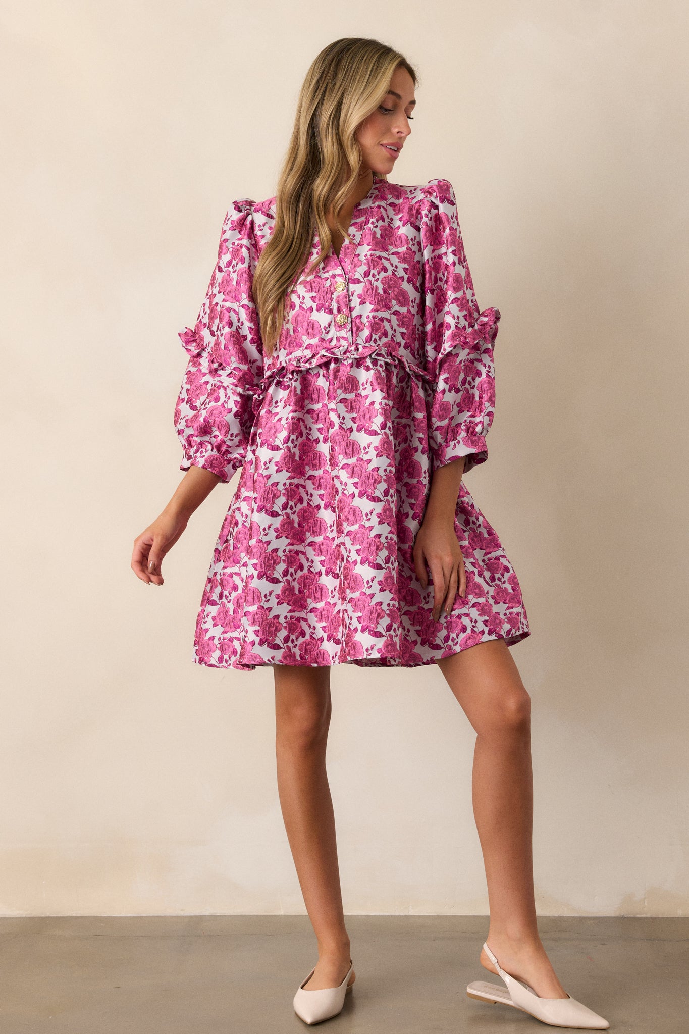 Pink Floral Puff Sleeve Mini Dress - Floral Dresses | Red Dress Pink Floral Puff Sleeve Mini Dress - Floral Dresses | Red Dress