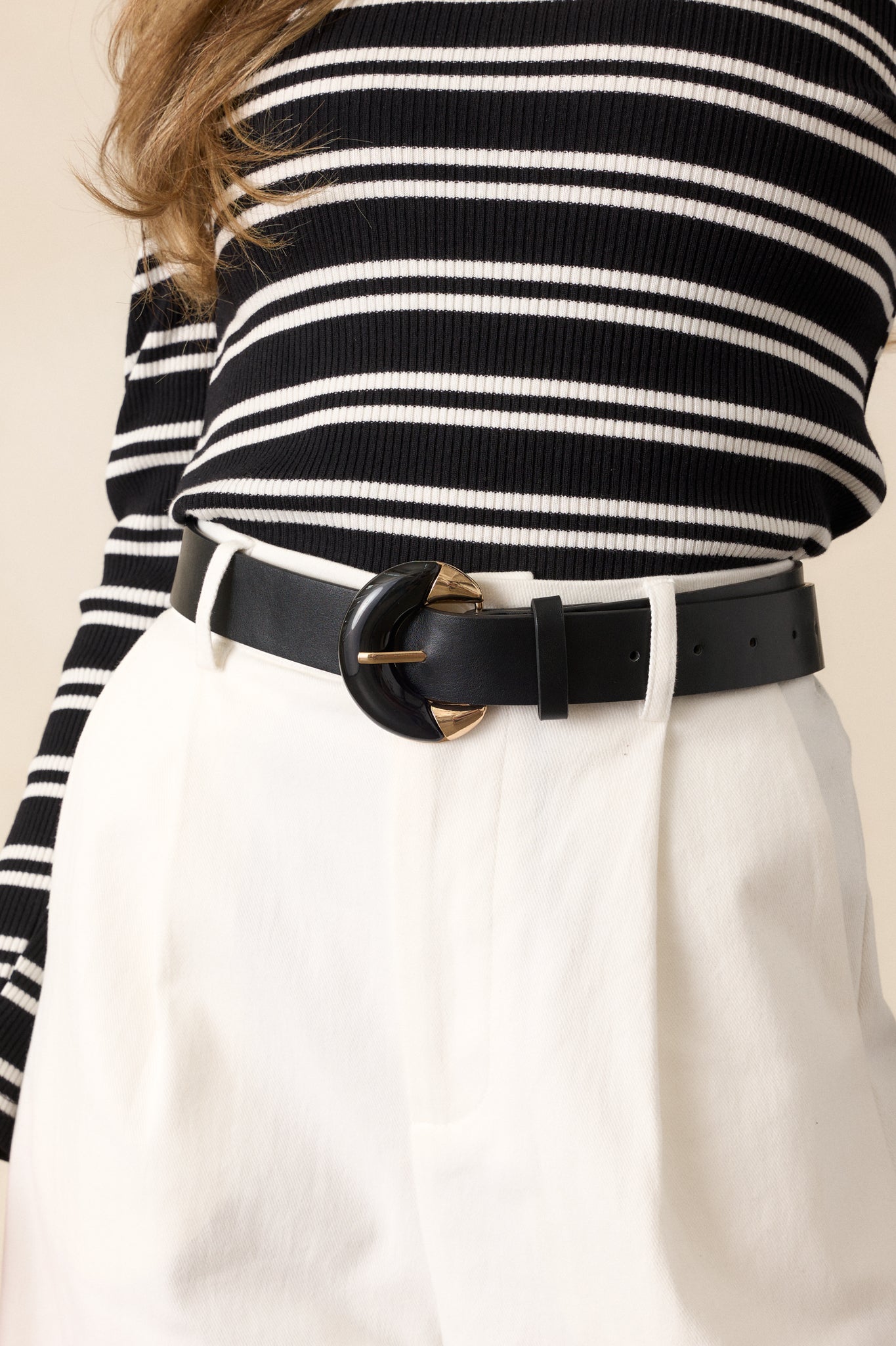 gold dress black accessories Women's All The Days Black Faux Leather Belt
