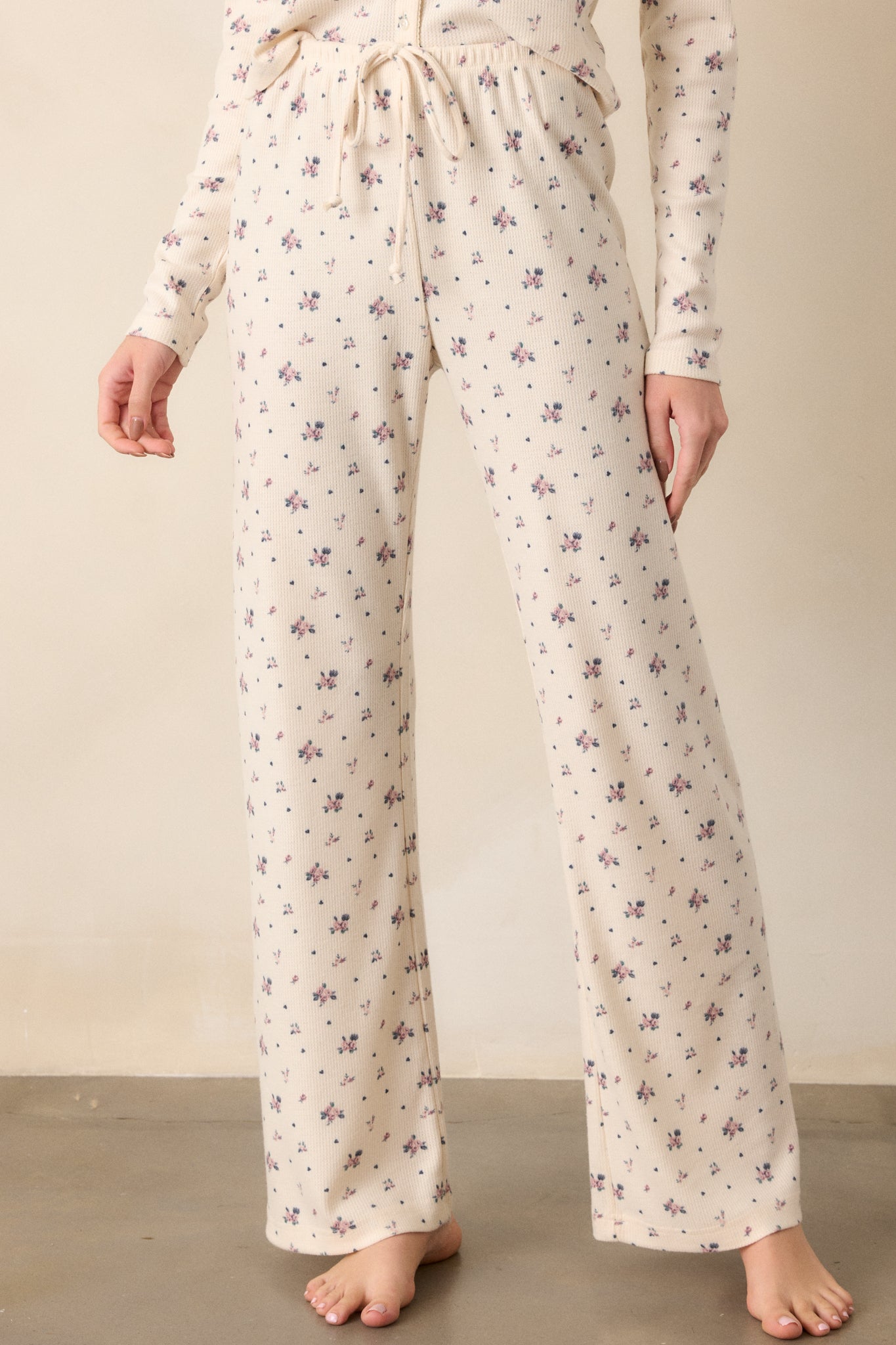 Z Supply Alyssa Ivory Rosebud Lounge Pant - Main Image