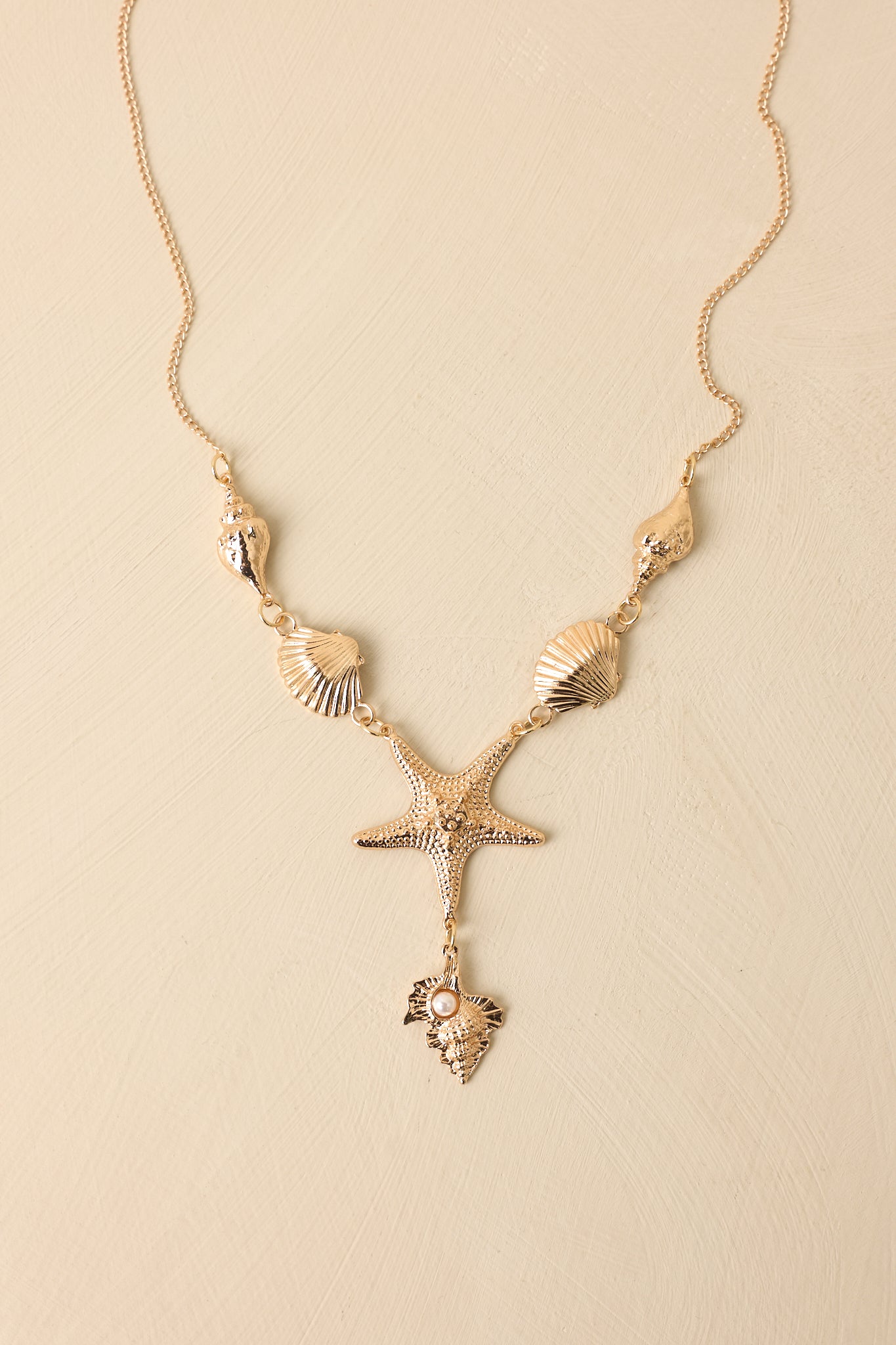 gold starfish dress Women's Ocean Glow Gold Multi Shell & Starfish Necklace