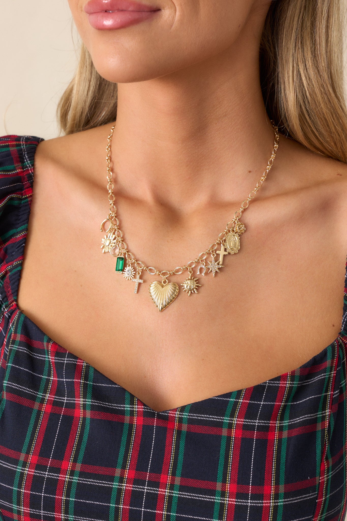 Gold Charm Chain Necklace - All Jewelry | Red Dress Gold Charm Chain Necklace - All Jewelry | Red Dress