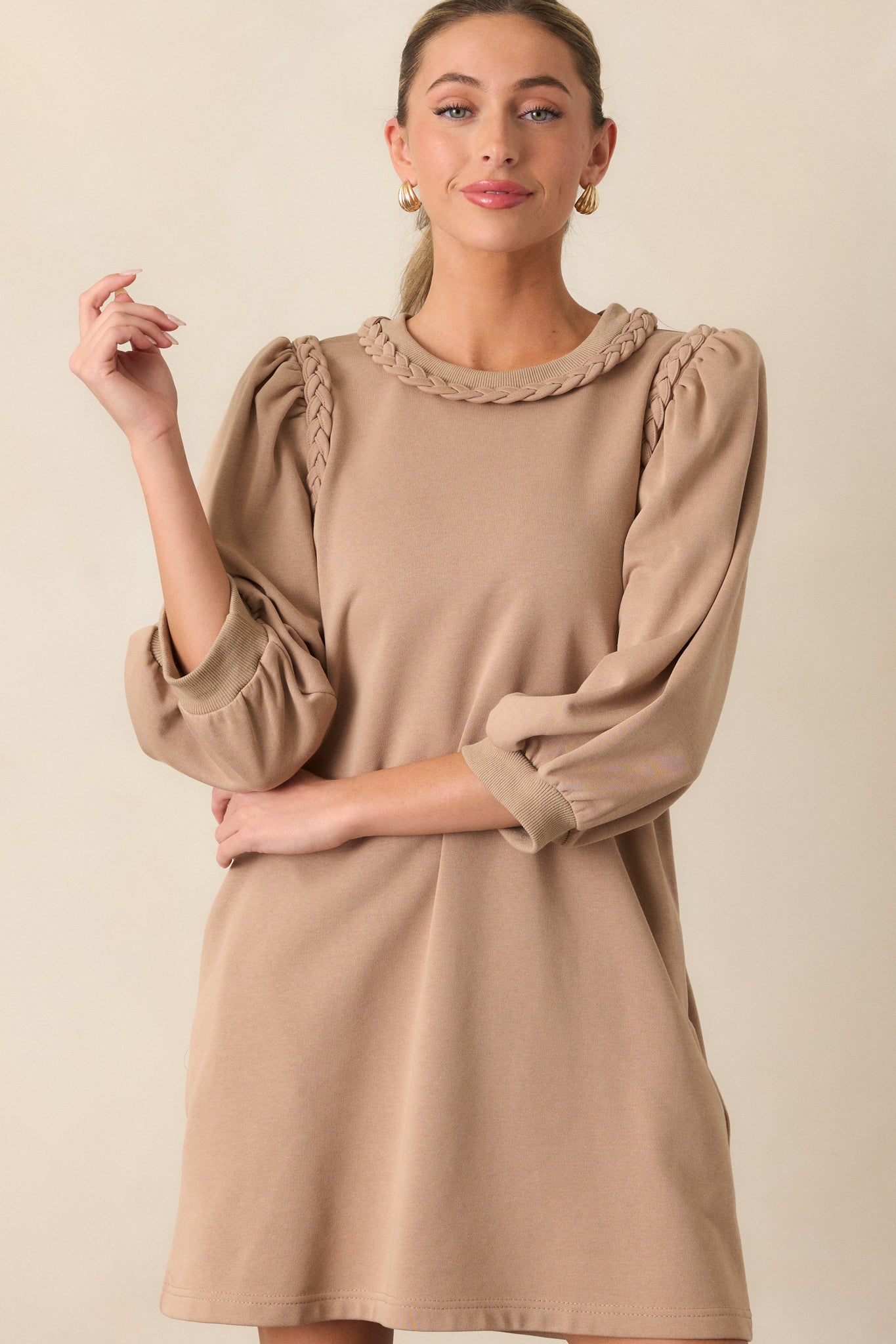 100% Cotton Tan Mini Dress - All Dresses | Red Dress 100% Cotton Tan Mini Dress - All Dresses | Red Dress