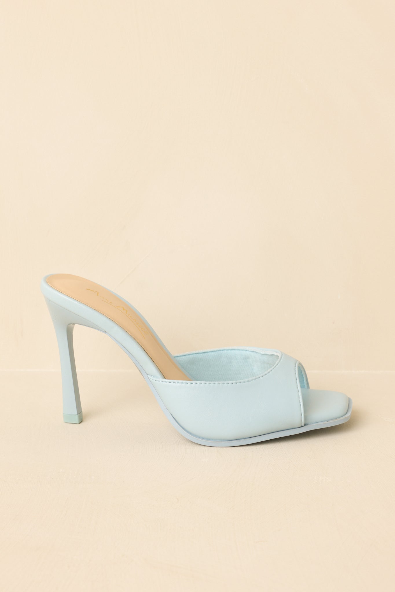 Such a Tease Blue Square Toe Heeled Mule Sandals