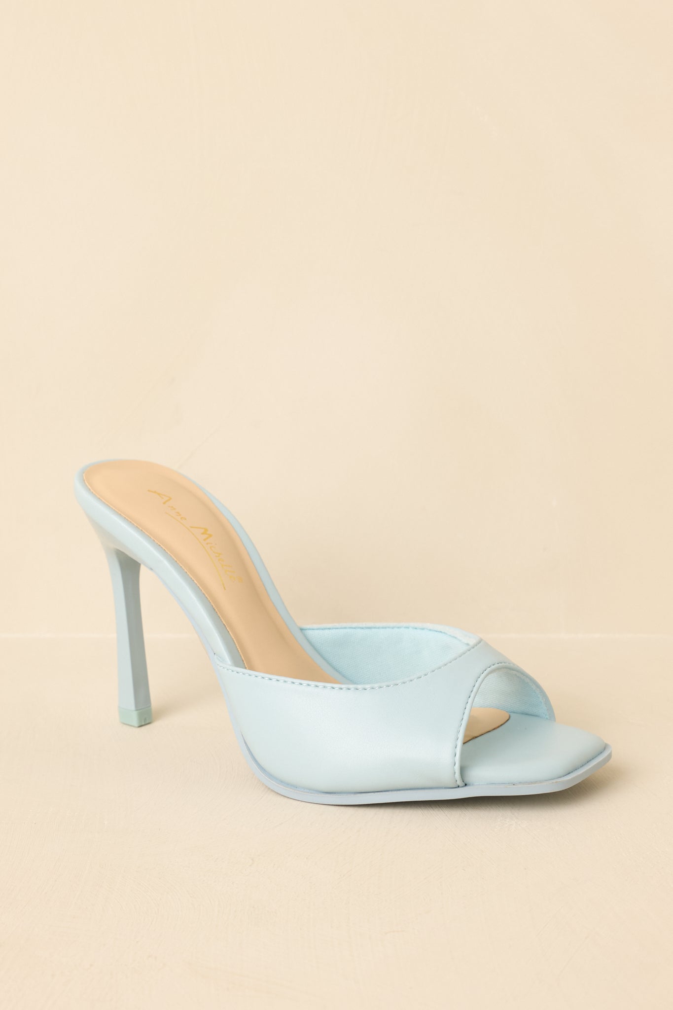 Such a Tease Blue Square Toe Heeled Mule Sandals