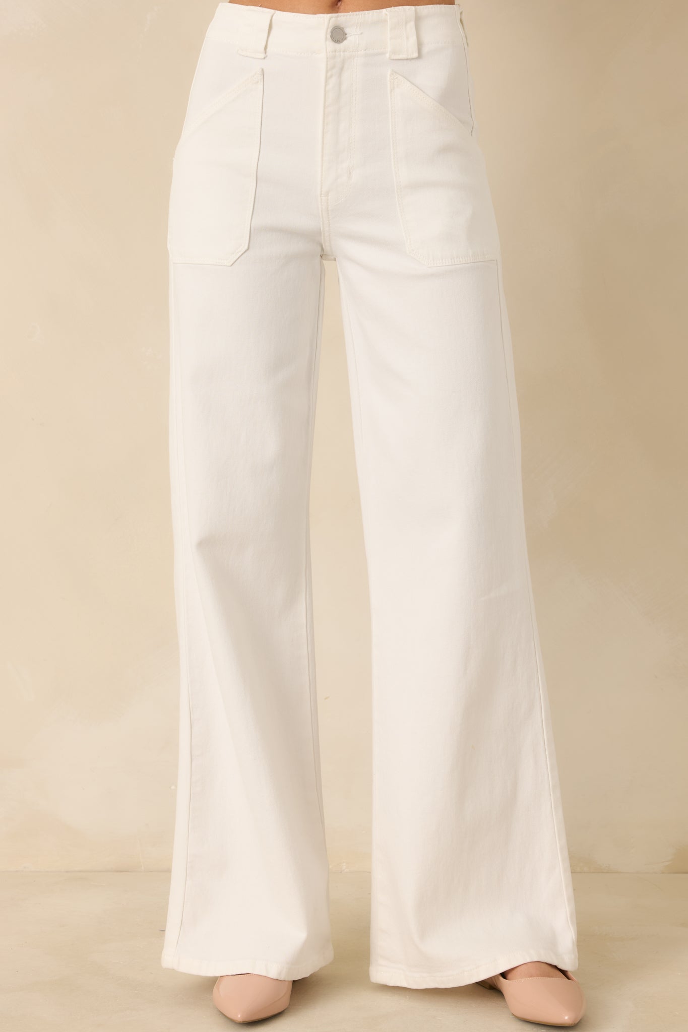 White Wide Leg Jeans - All Denim