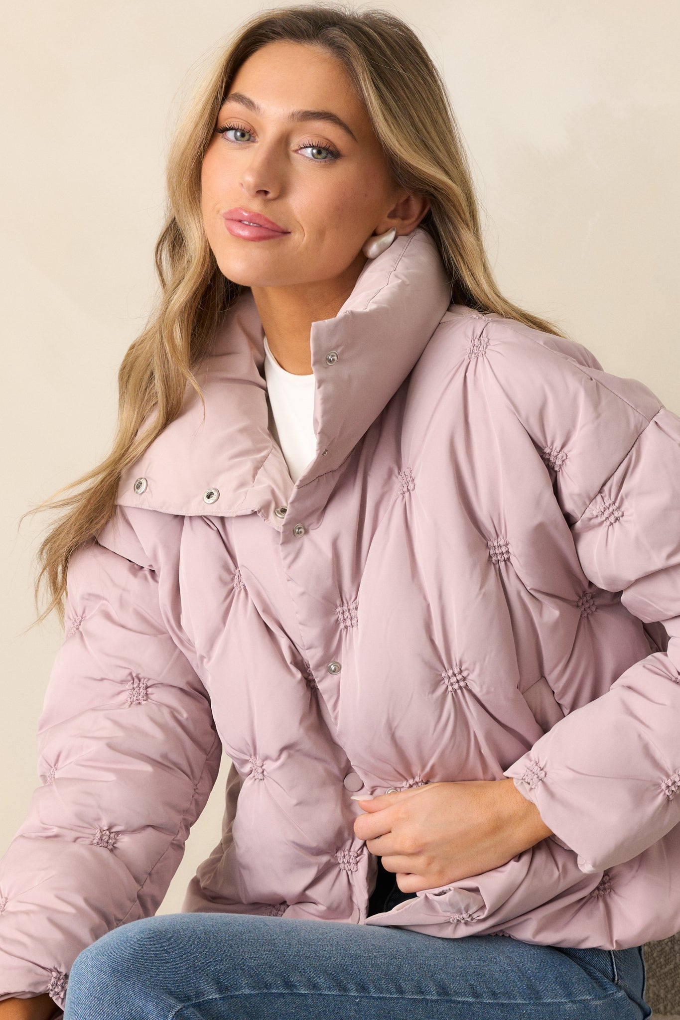 HOT Pink Puffer Jacket Faded Glory Coat Mauve Puffer Jacket