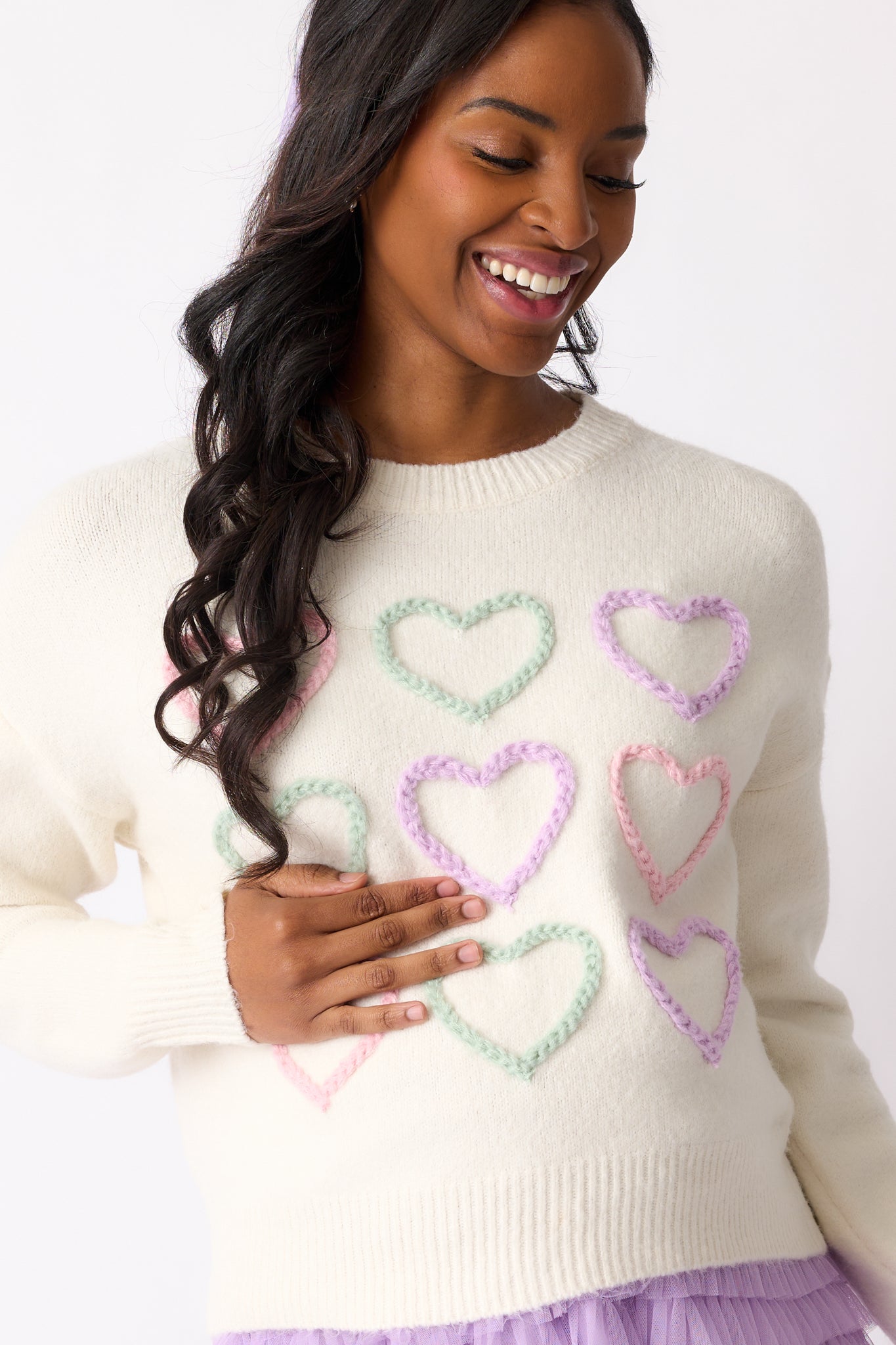 white dress with pink hearts Heart On a Cloud Dress Teuta Matoshi