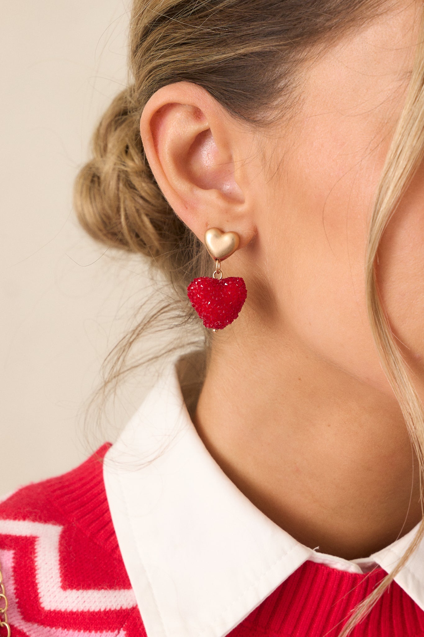 Red Heart Dangle Earrings - All Earrings | Red Dress Red Heart Dangle Earrings - All Earrings | Red Dress