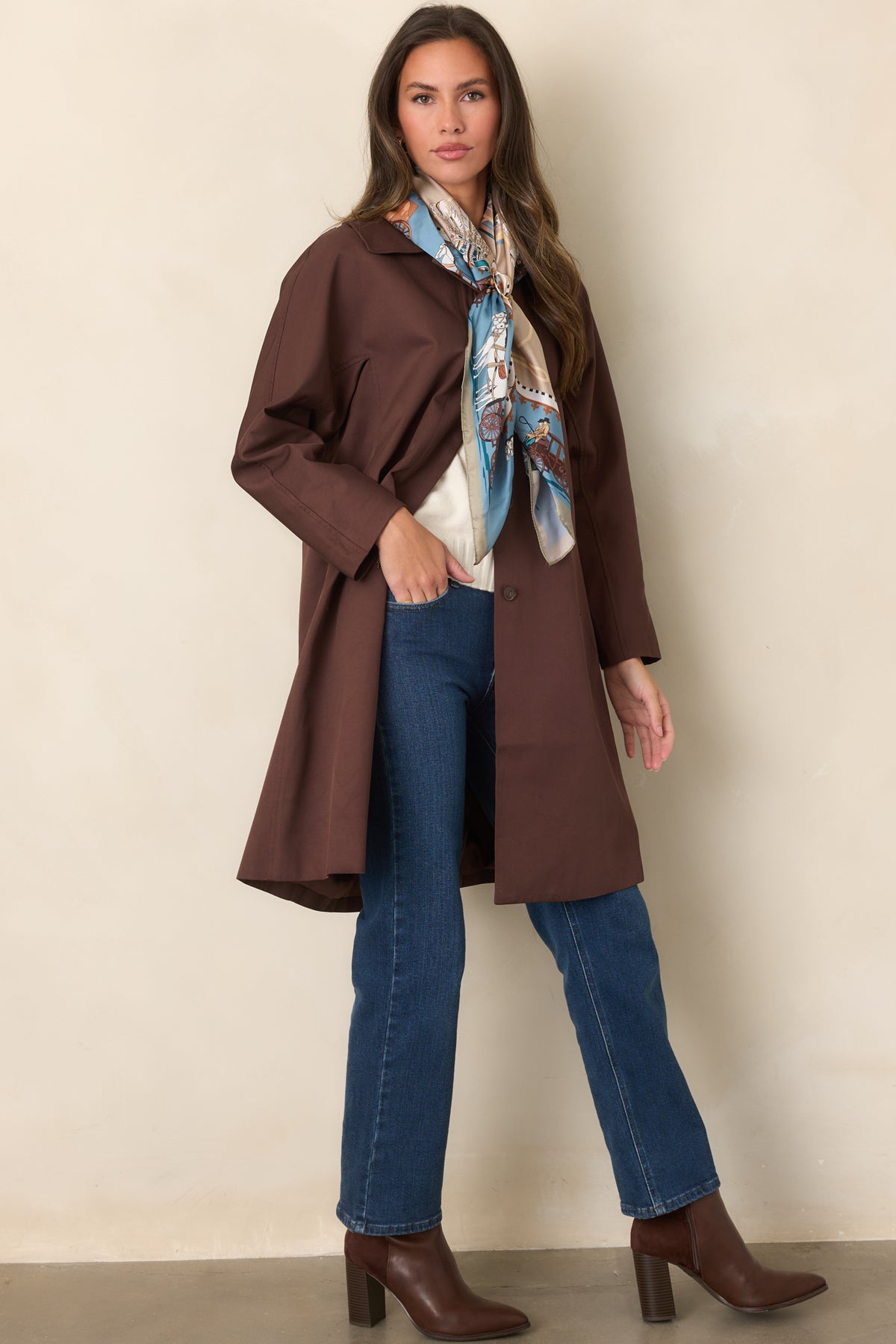 ASTR the Label Harmoni Brown Oversized Trench Coat