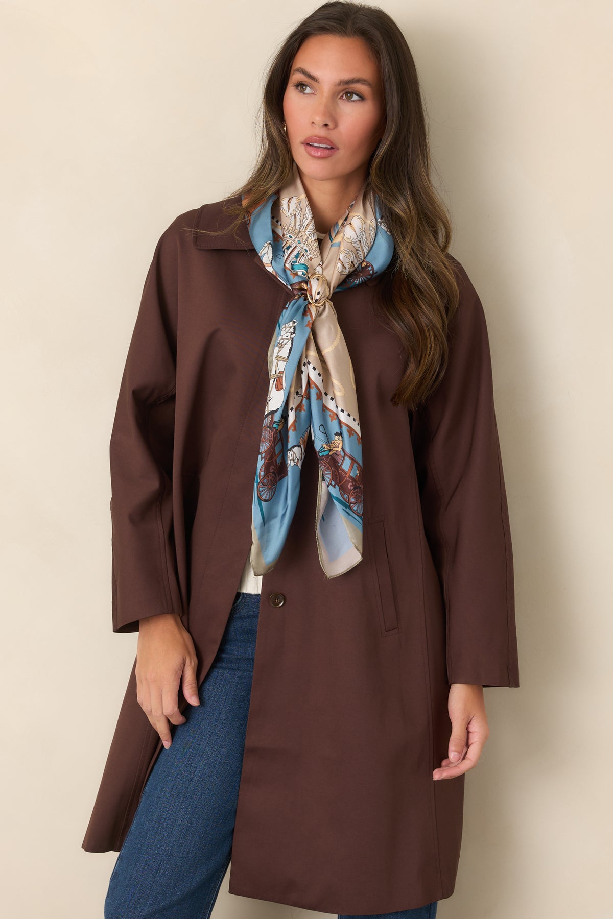 ASTR the Label Harmoni Brown Oversized Trench Coat