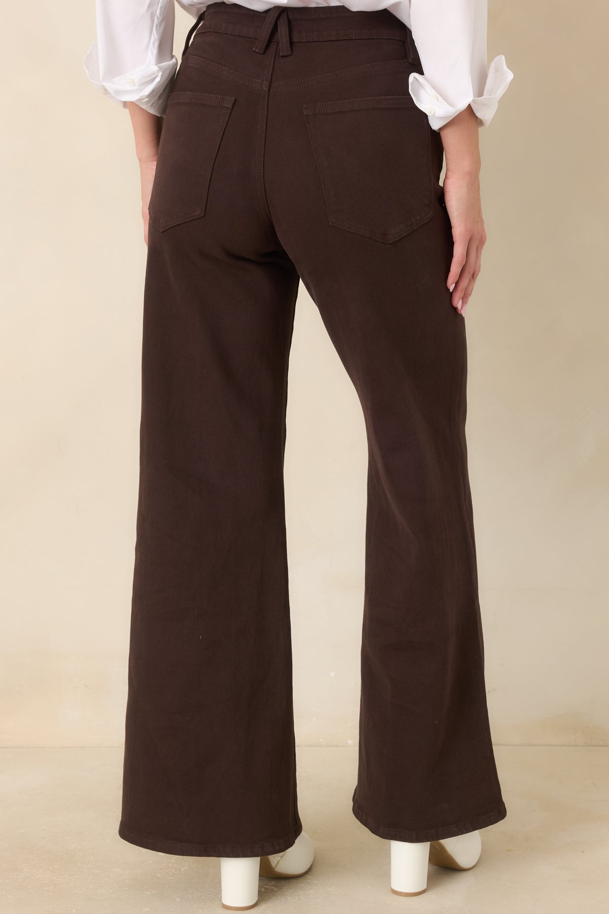 Good American Good Waist Espresso Palazzo Jeans