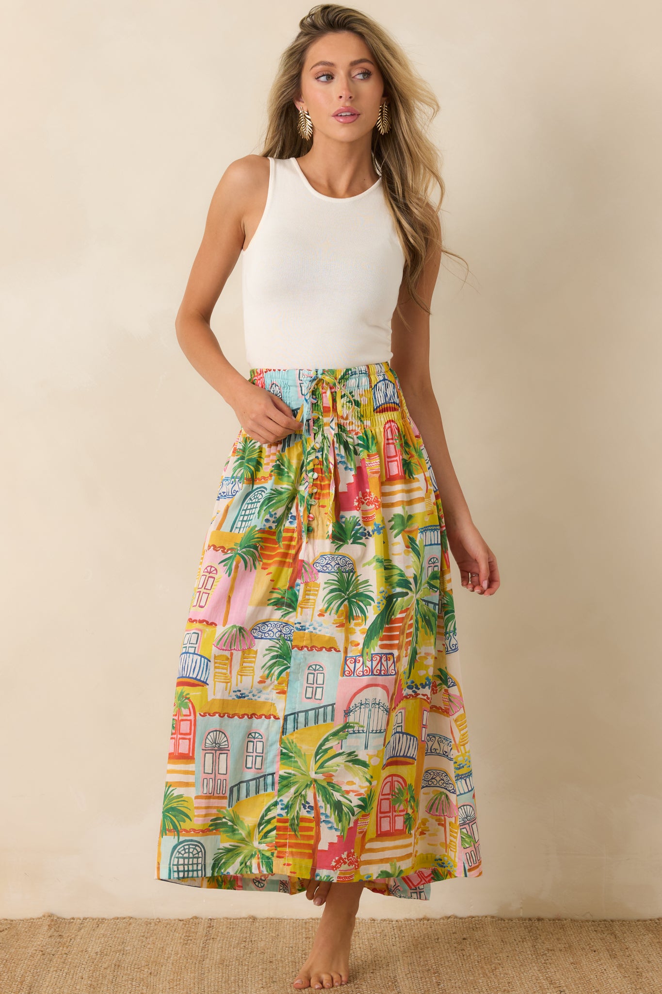 One Of Those Days Ivory Rib Knit Tank Top