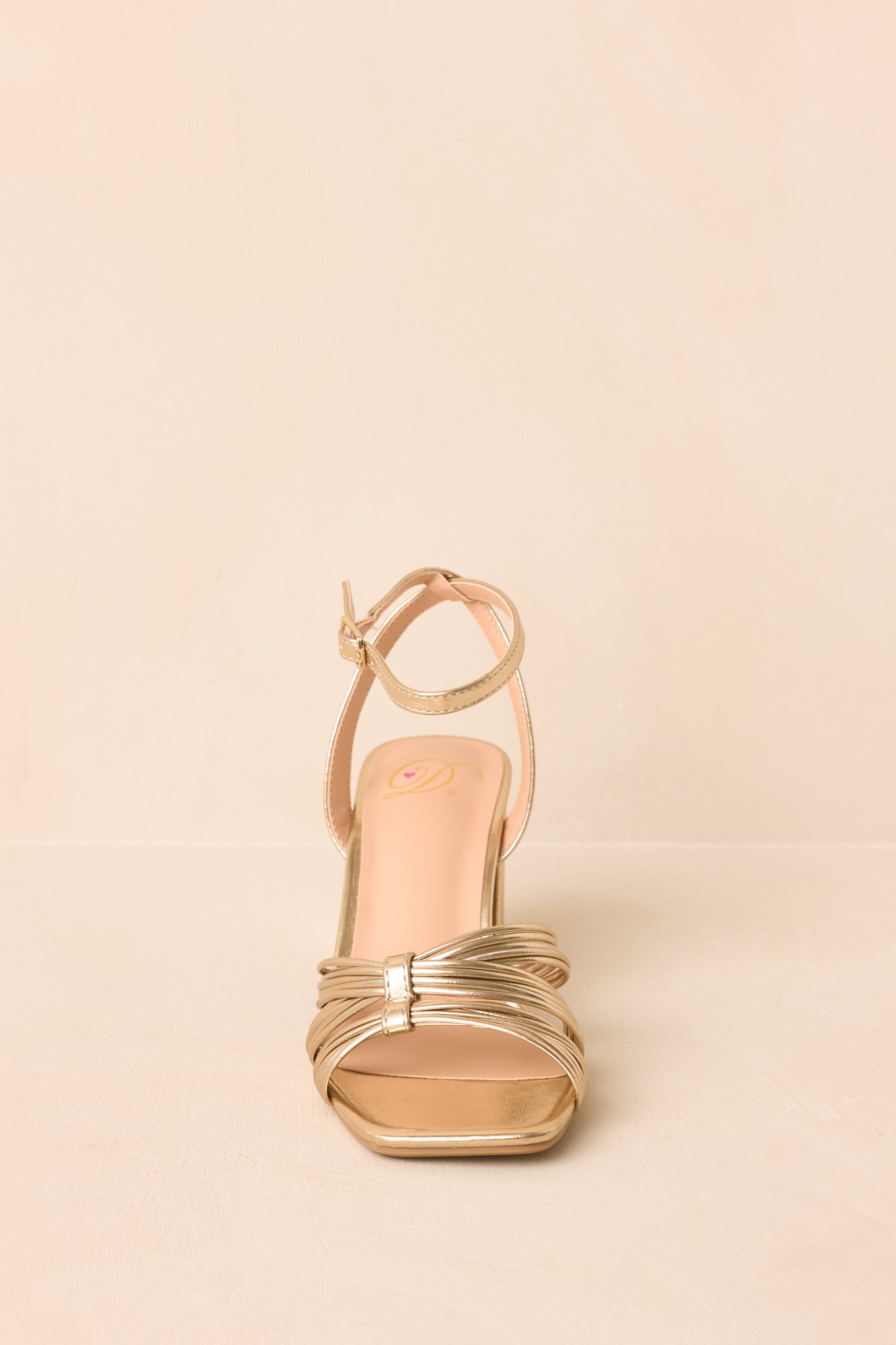 Toast To Tonight Metallic Gold Strappy Block Heels