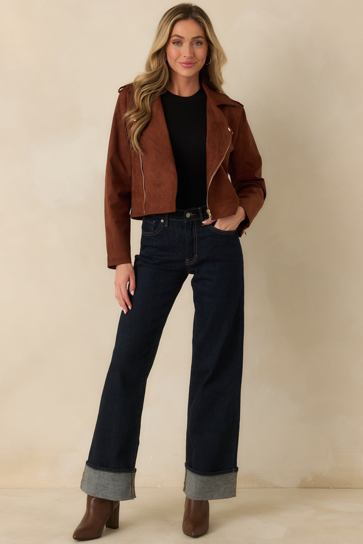 Prosperina High Line Brownstone Vegan Suede Jacket