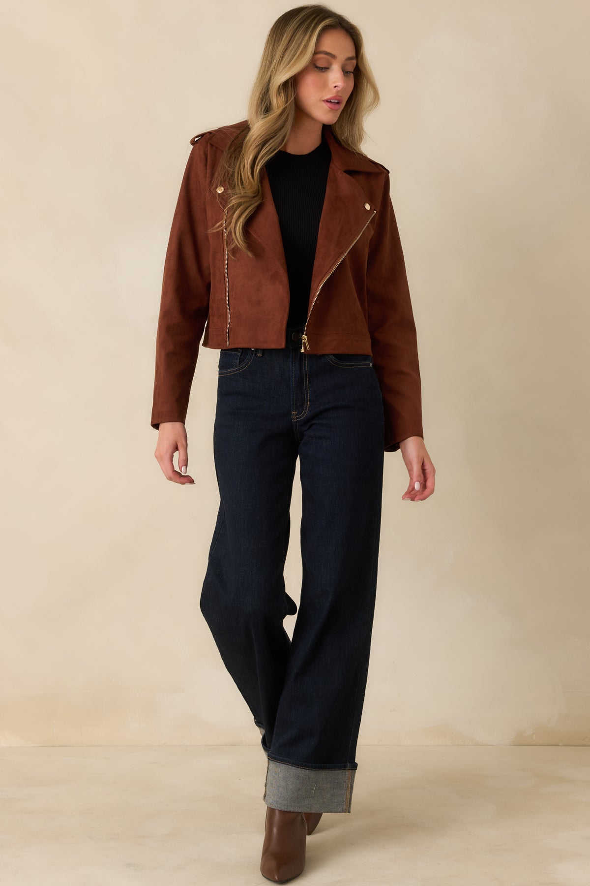 Prosperina High Line Brownstone Vegan Suede Jacket