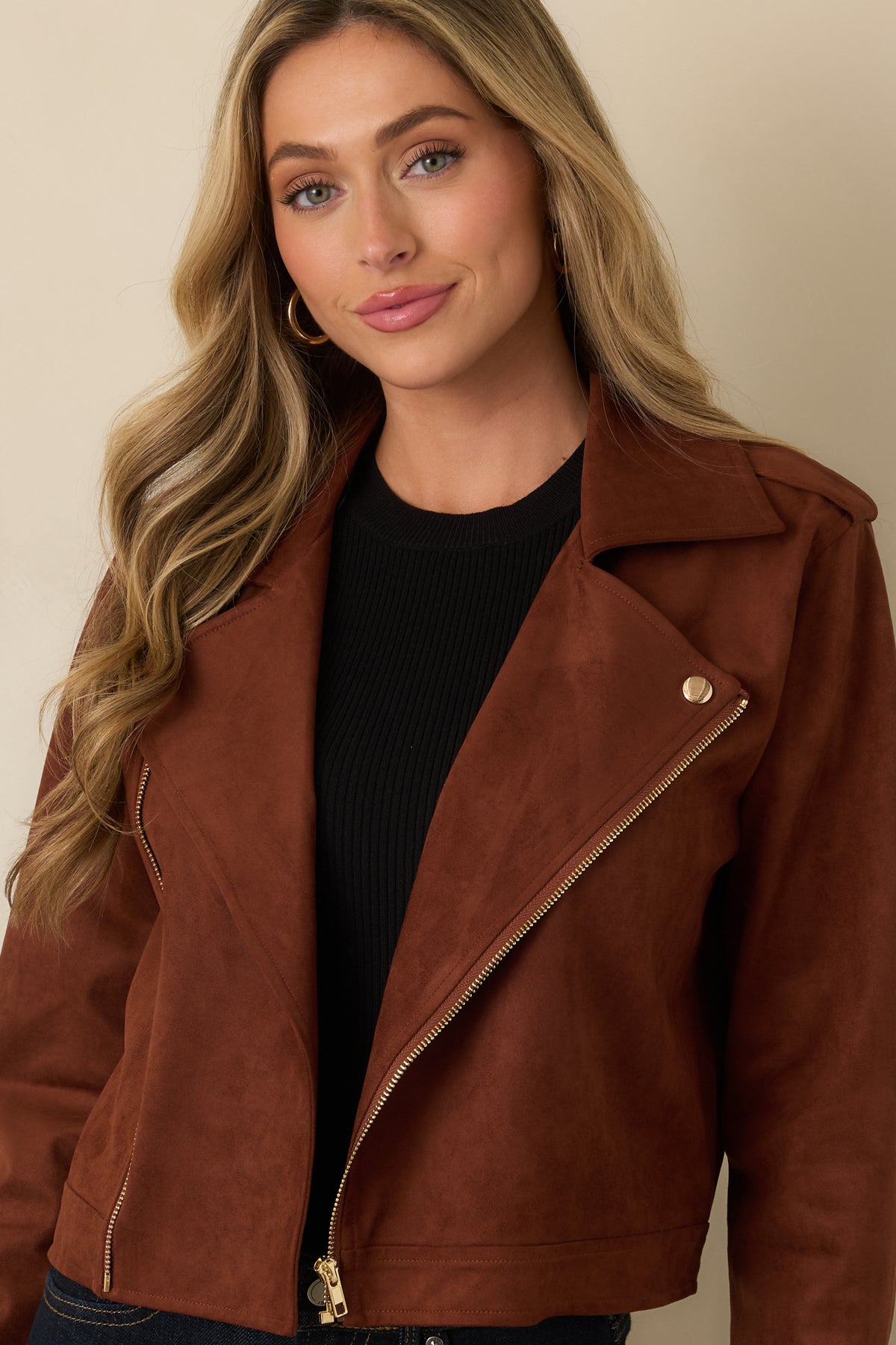 Prosperina High Line Brownstone Vegan Suede Jacket