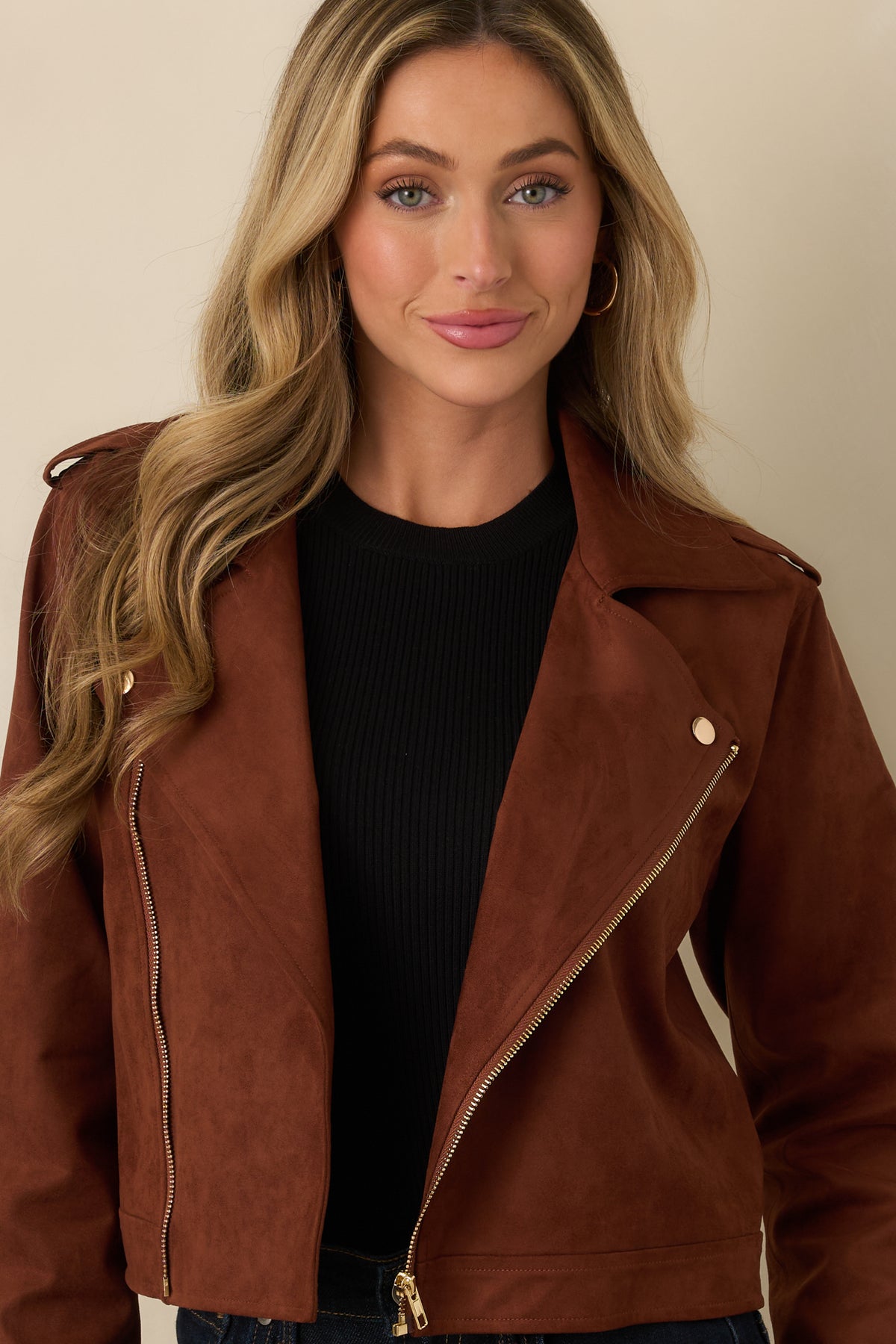 Prosperina High Line Brownstone Vegan Suede Jacket