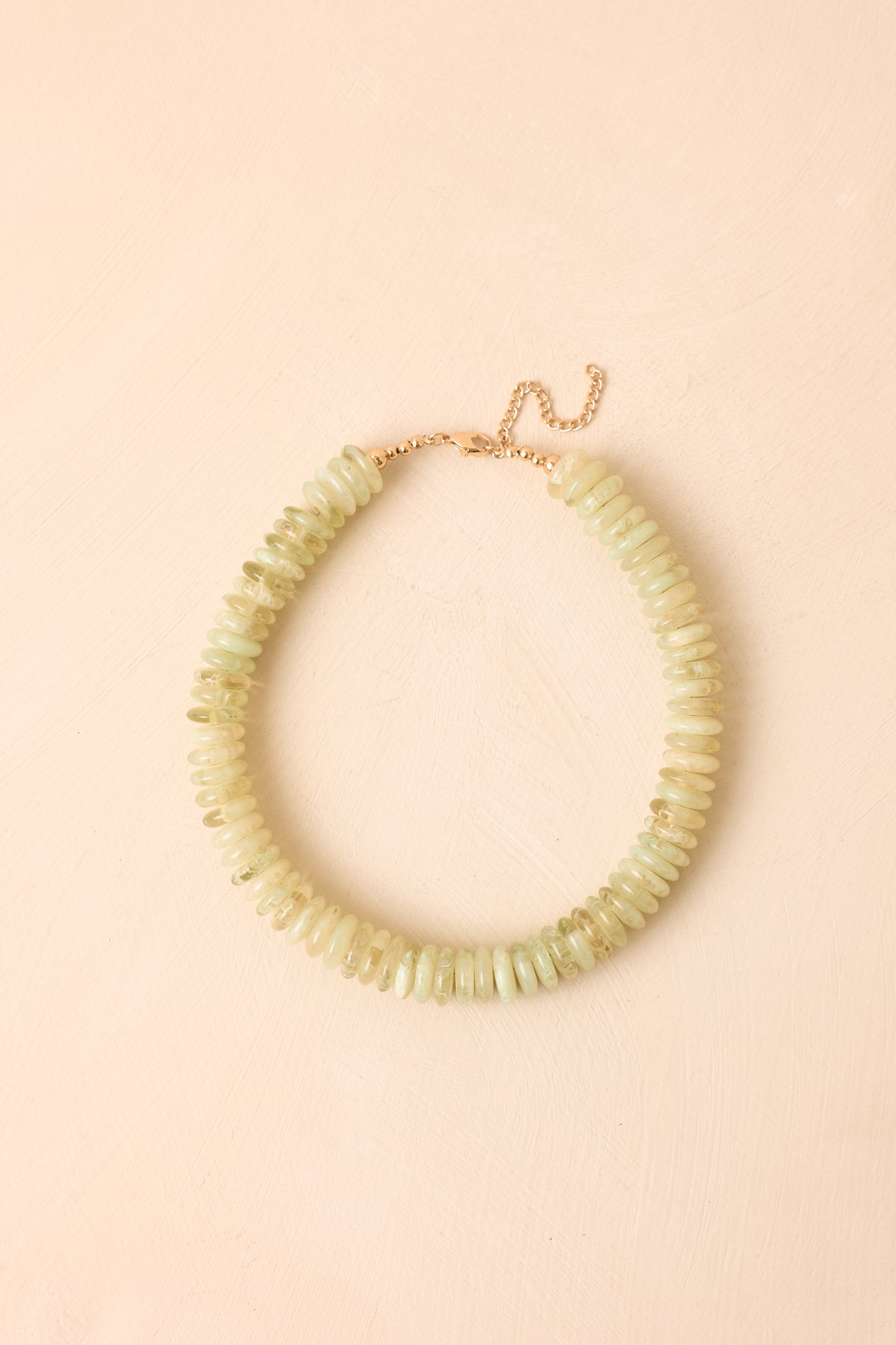 Natural Element Pale Green Disc Bead Necklace