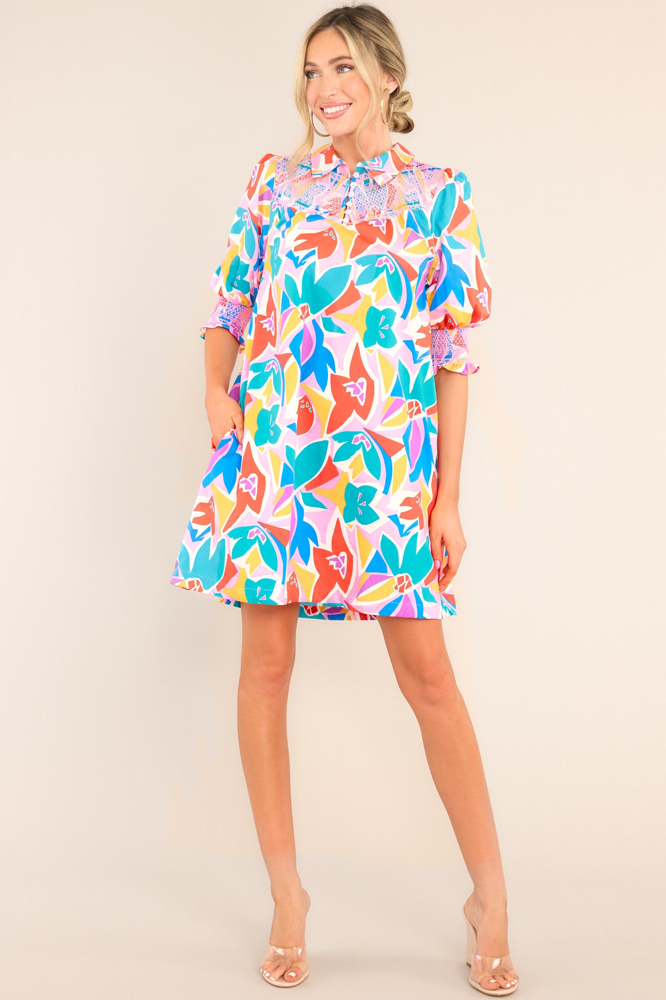 red dress rainbow Long Sleeve Rainbow Gradient Maxi Dress