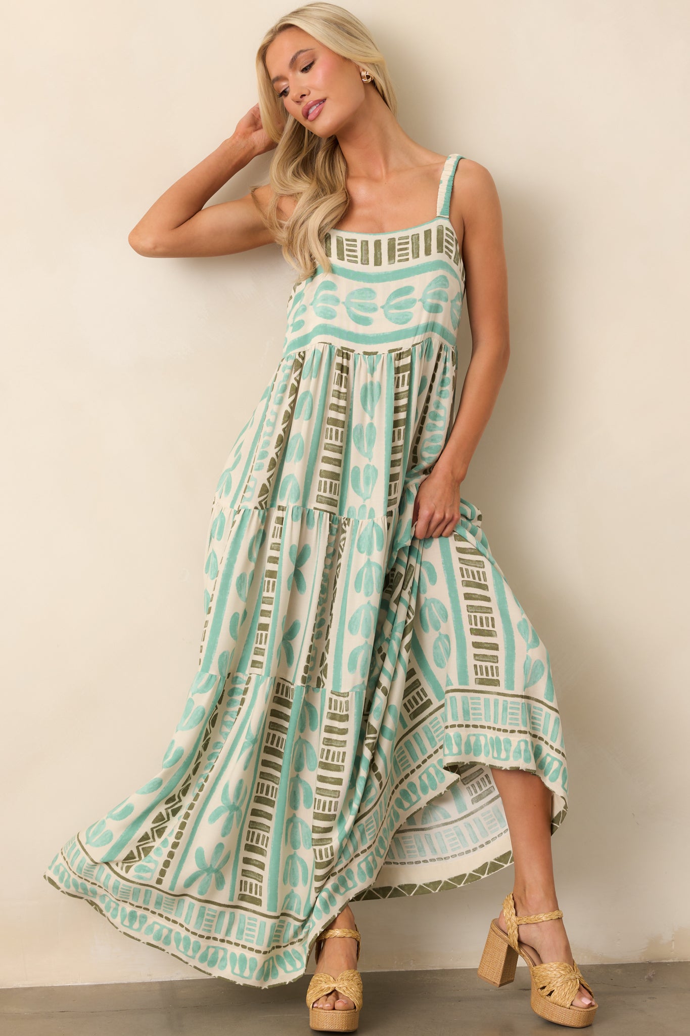 Seafoam Green Tropical Print Maxi Dress - Vacation Dresses | Red Dress Seafoam Green Tropical Print Maxi Dress - Vacation Dresses | Red Dress