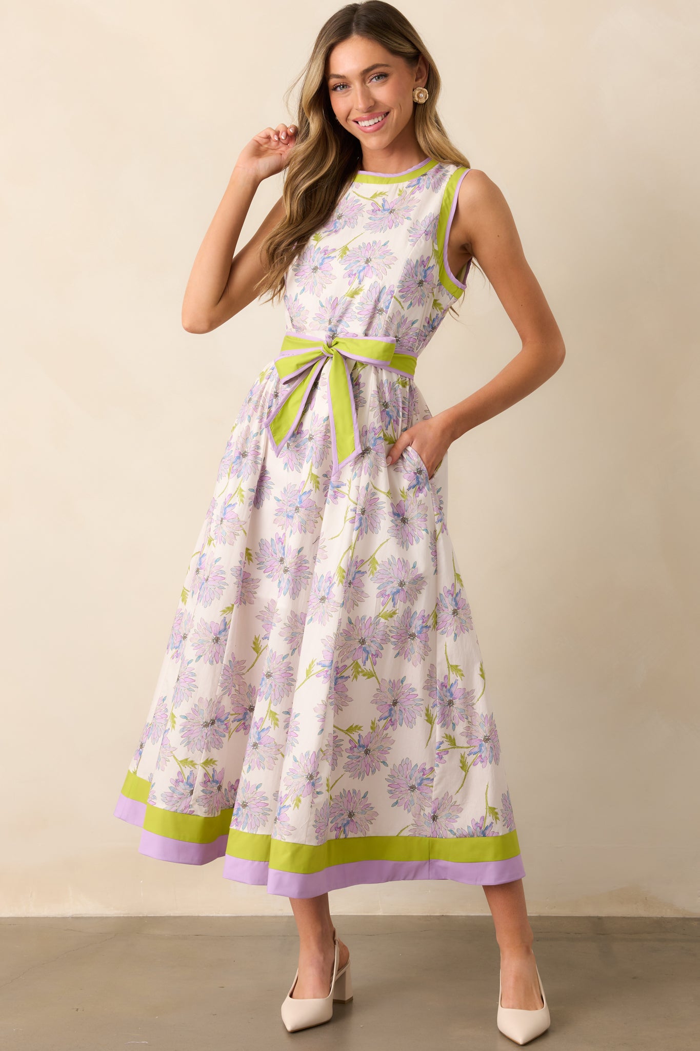 All In Due Time Cotton Lavender Floral Maxi Dress All In Due Time Cotton Lavender Floral Maxi Dress