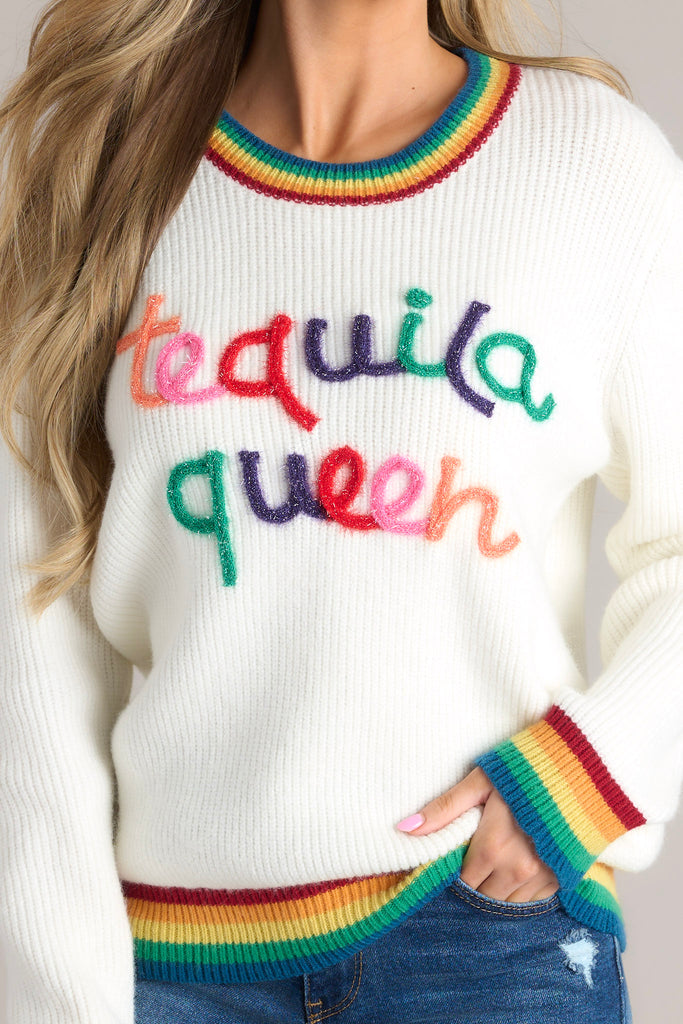 White Tequila Queen Sweater All Tops Red Dress