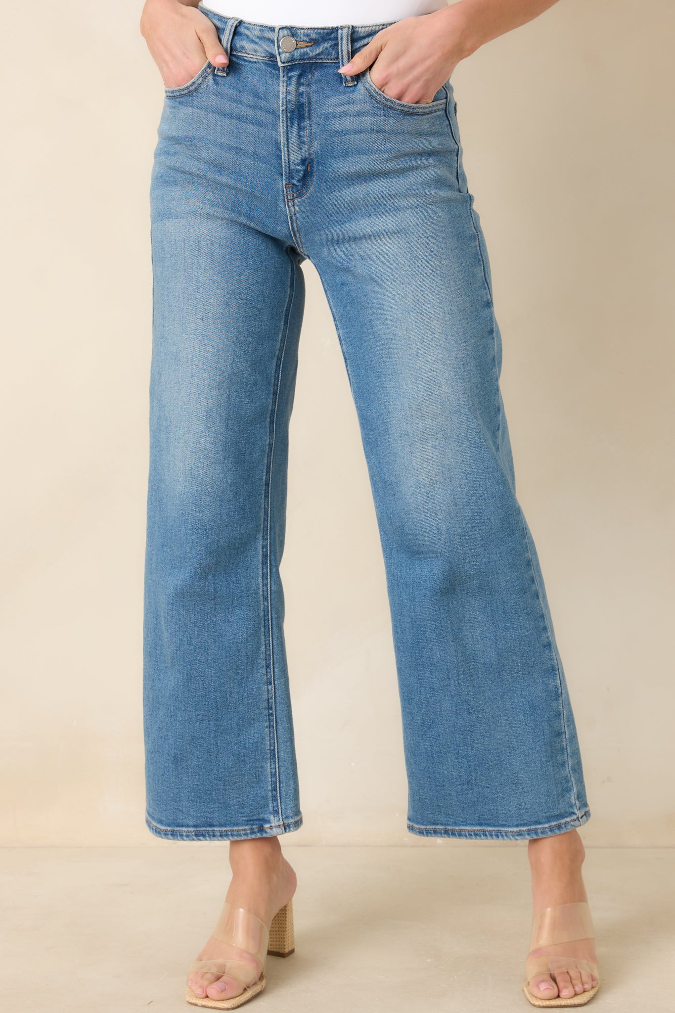 Always First Light Wash Wide Leg Jeans